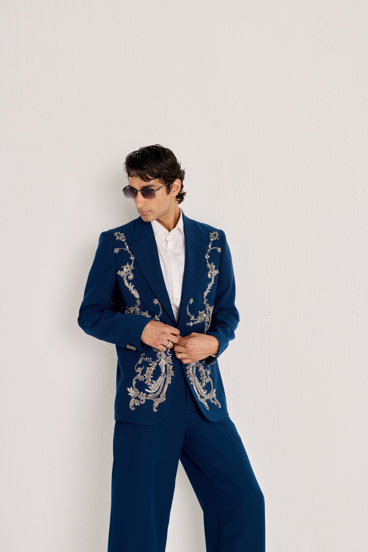 "Le Savoy" Hand-Embroidered Blazer