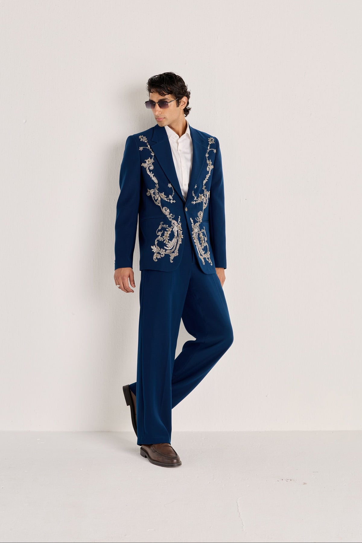 "Le Savoy" Hand-Embroidered Blazer