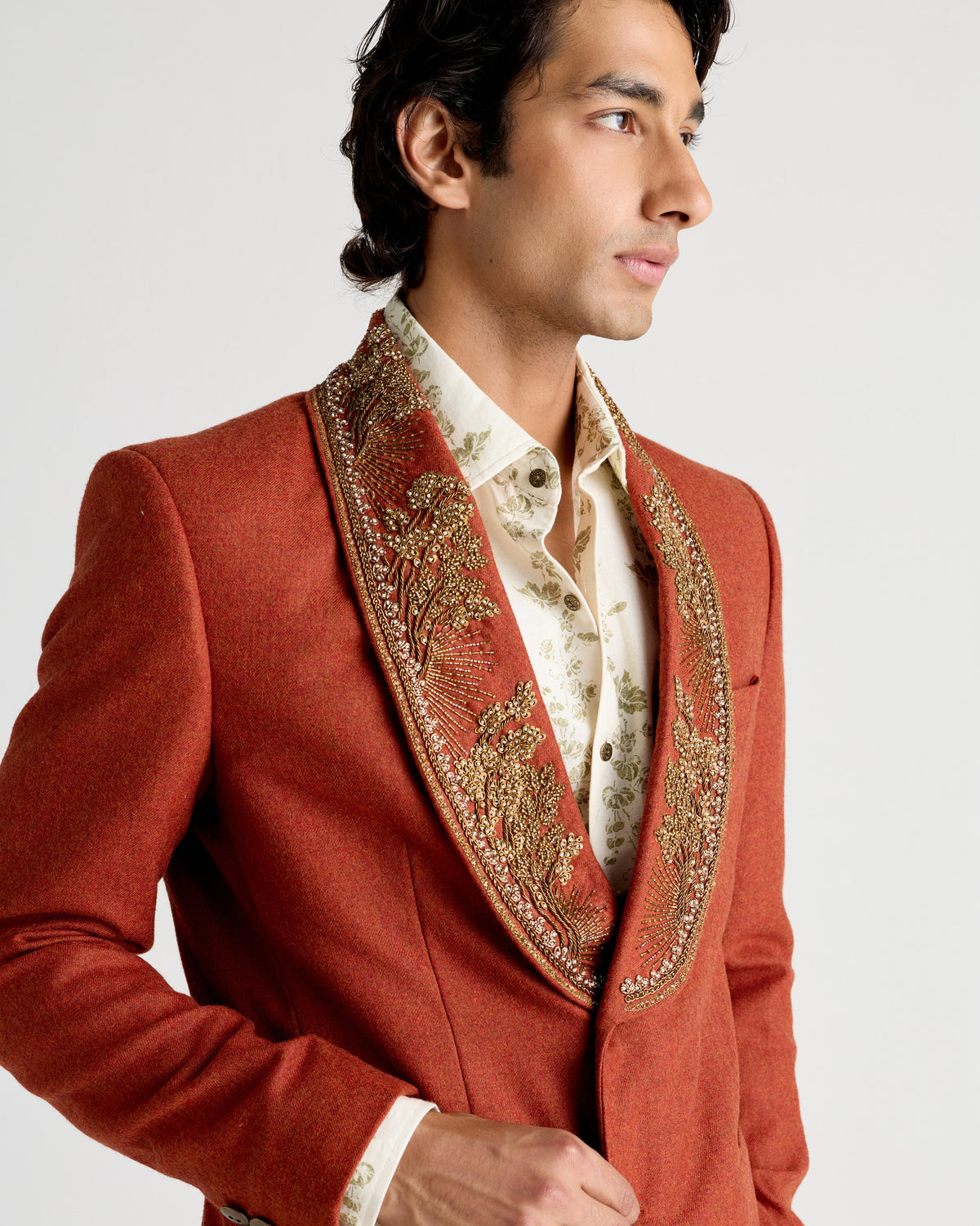 "The golden hour" hand embroidered blazer