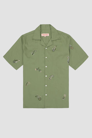 All over paisley hand embroidered shirt