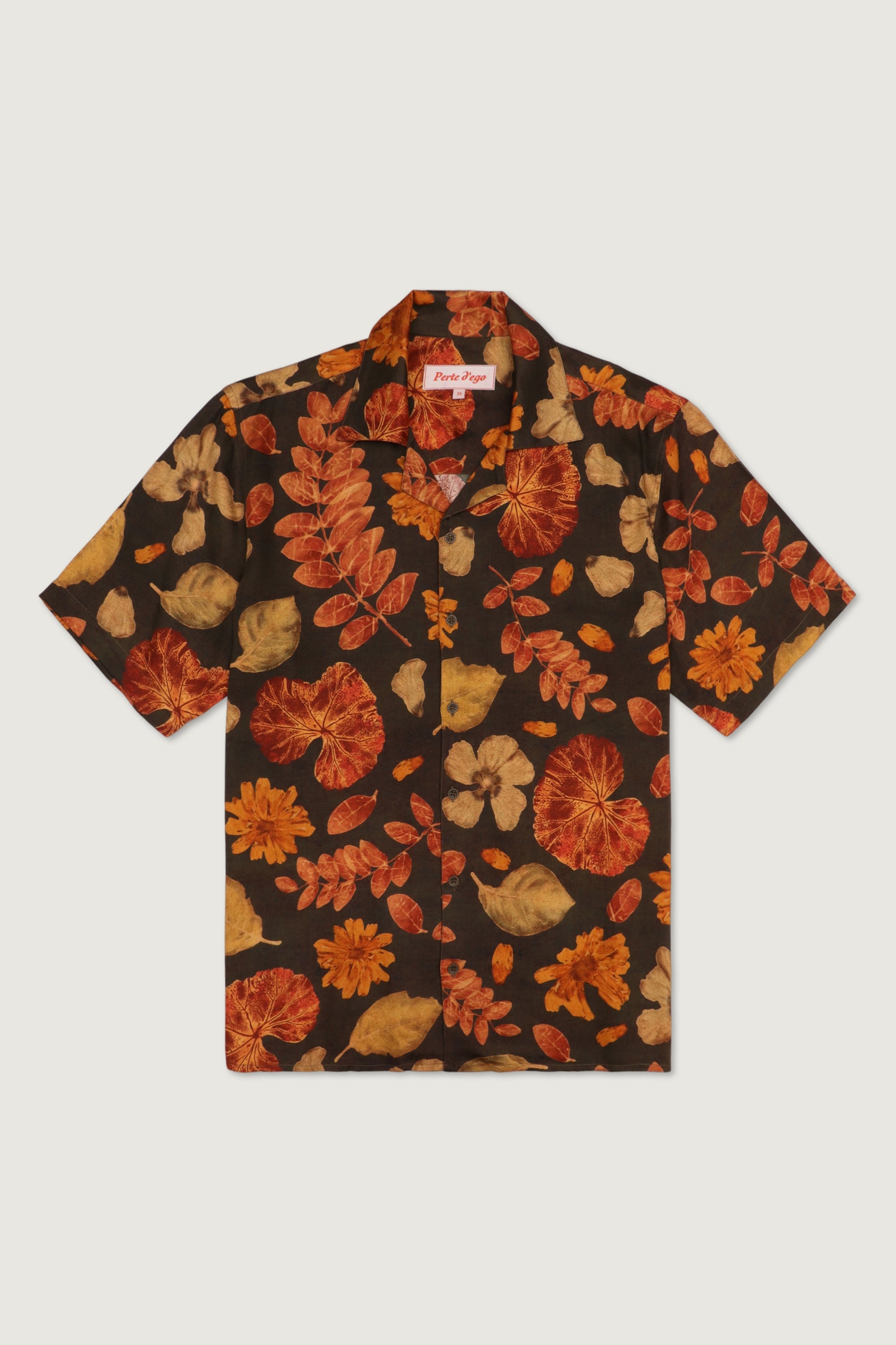 Botanical print shirt- Black