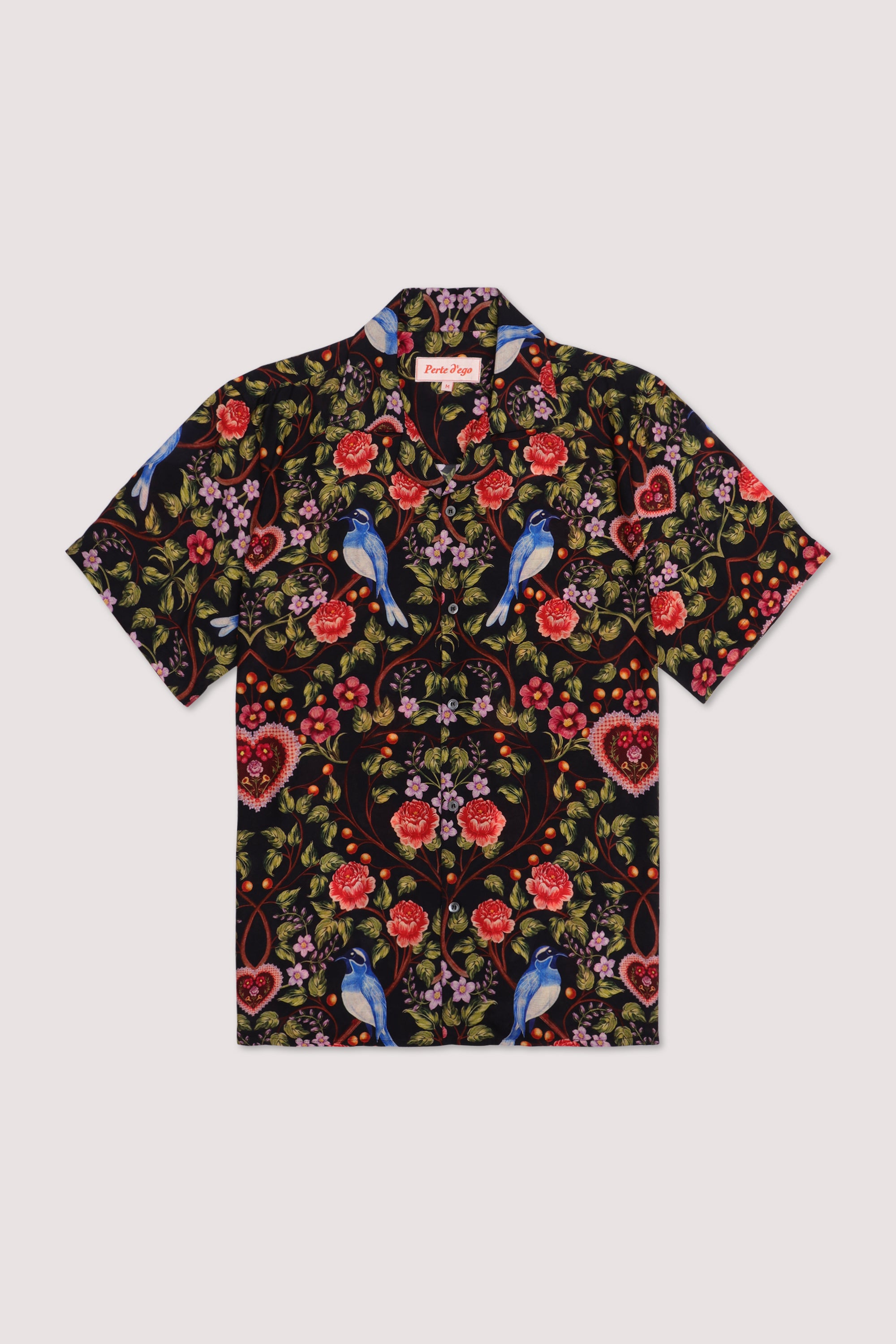 Lovers vintage print shirt- Black