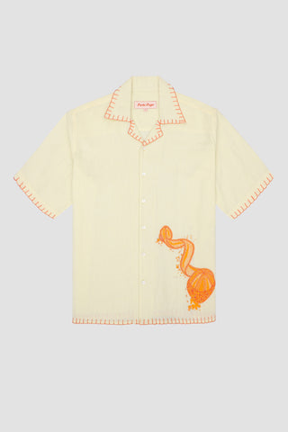 "Le orange" hand embroidered Shirt