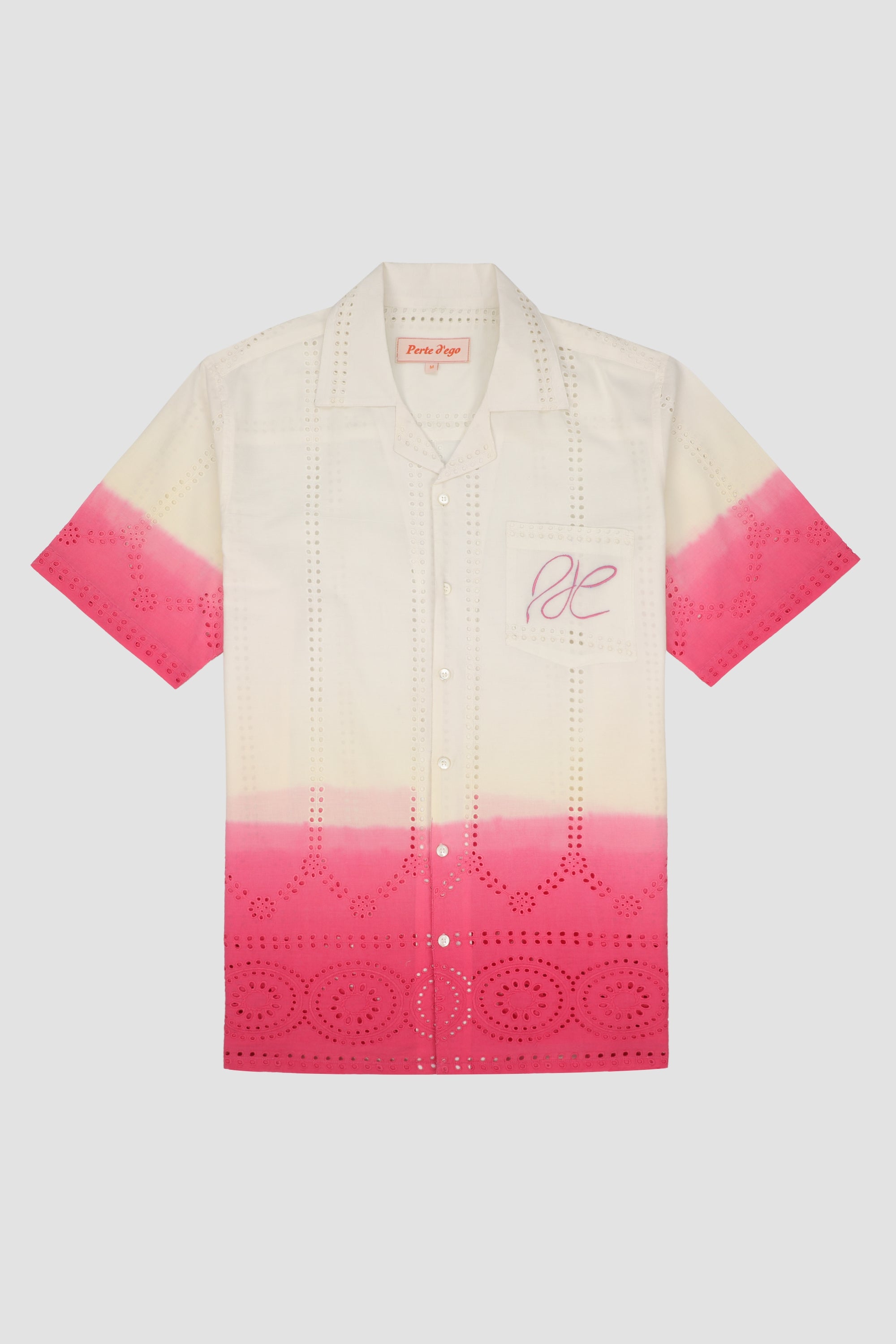 Dip dye embroidered shirt