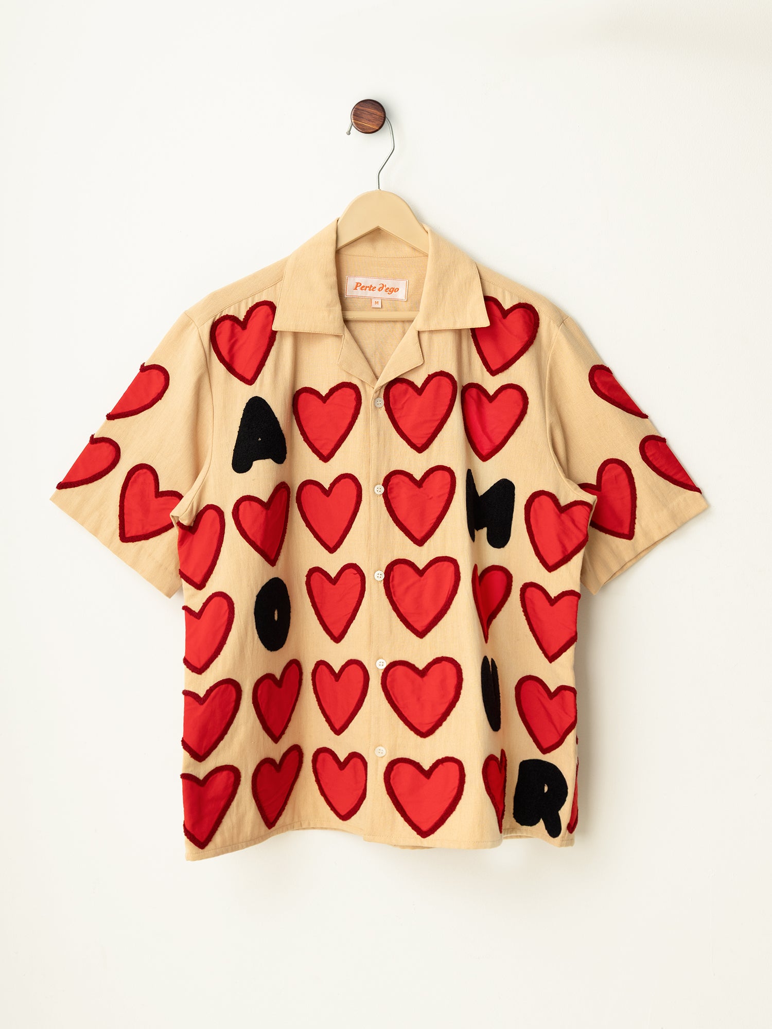 "Amour" hand appliqué shirt