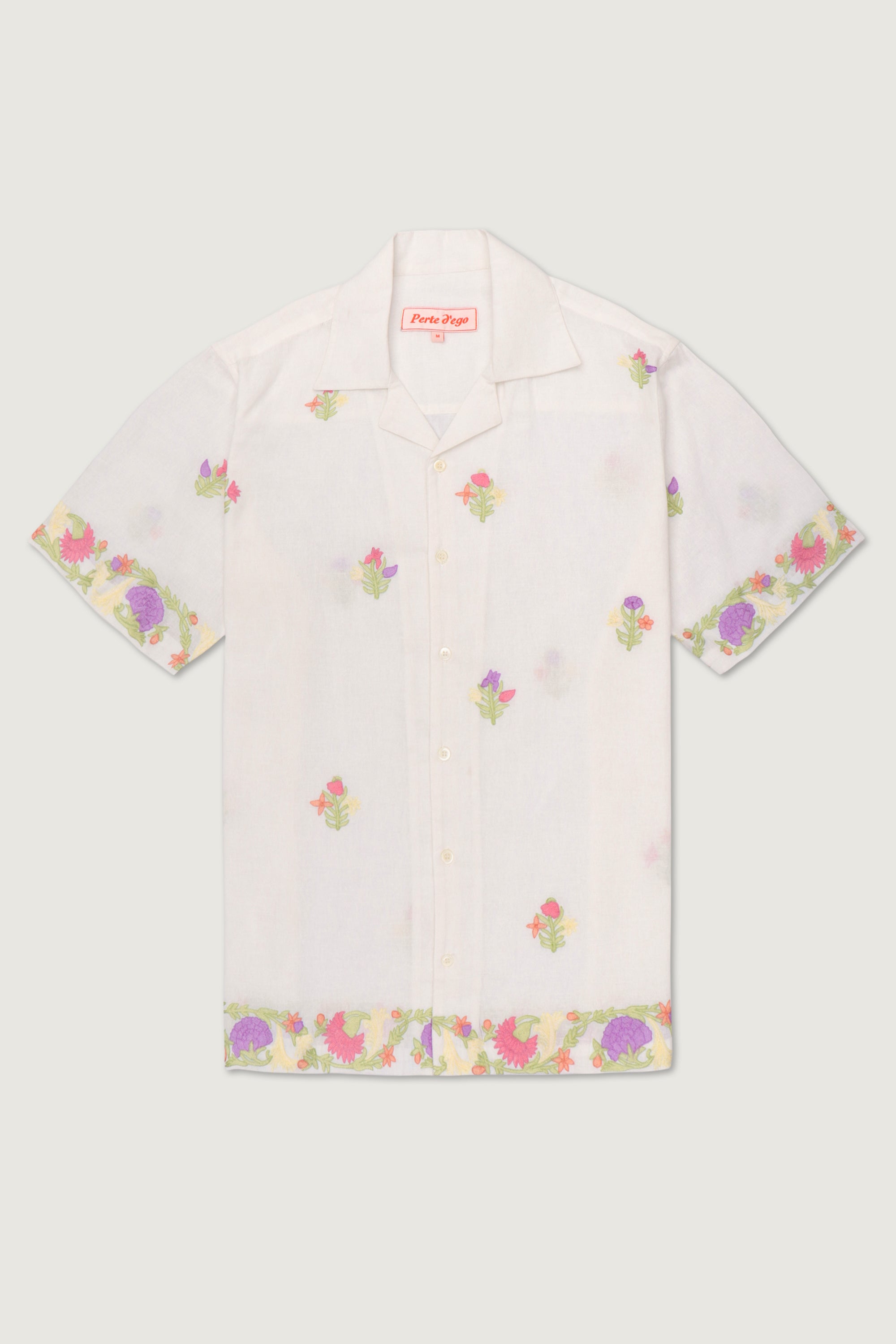 Summer floral embroidered shirt