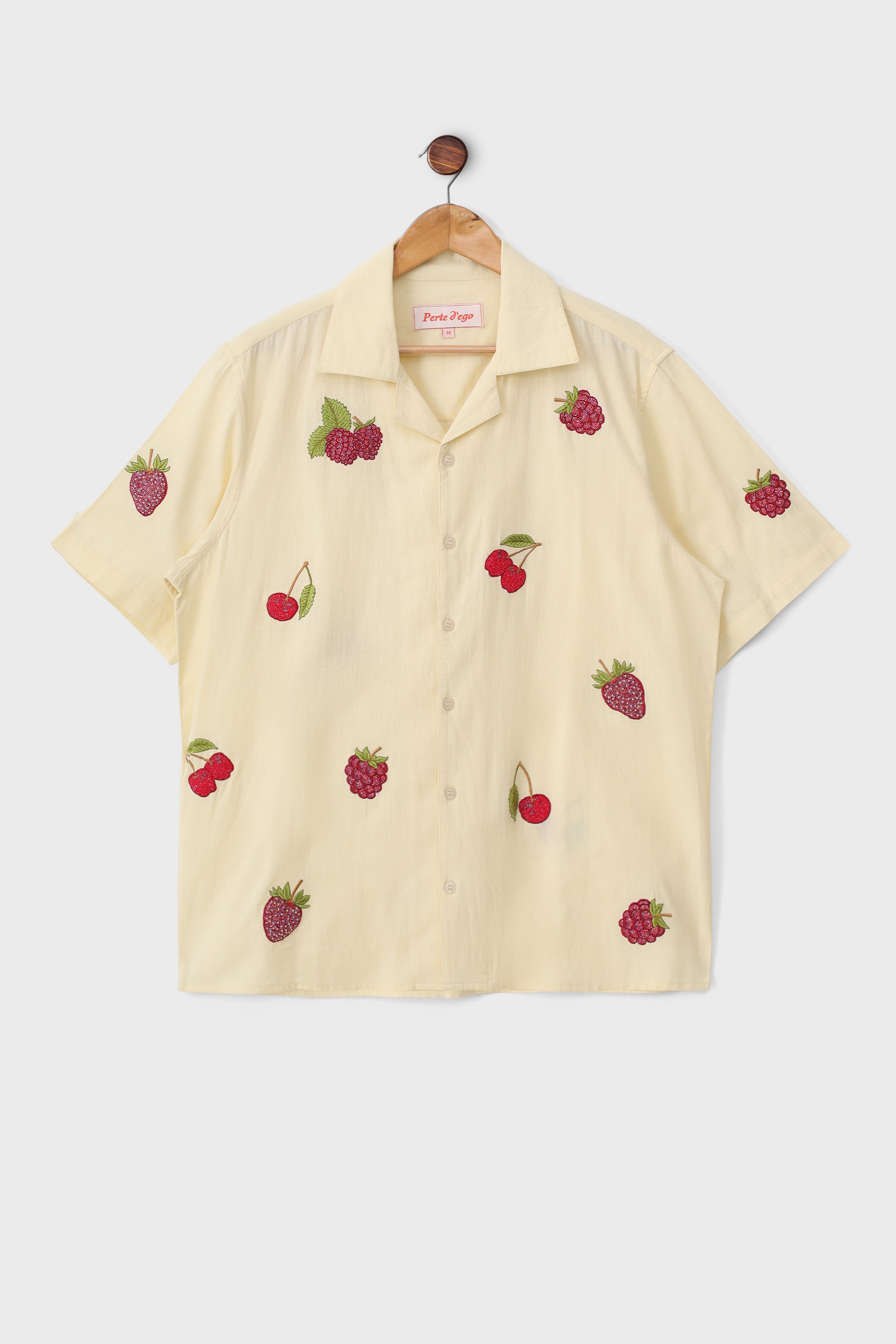 Hand embroidered berries shirt