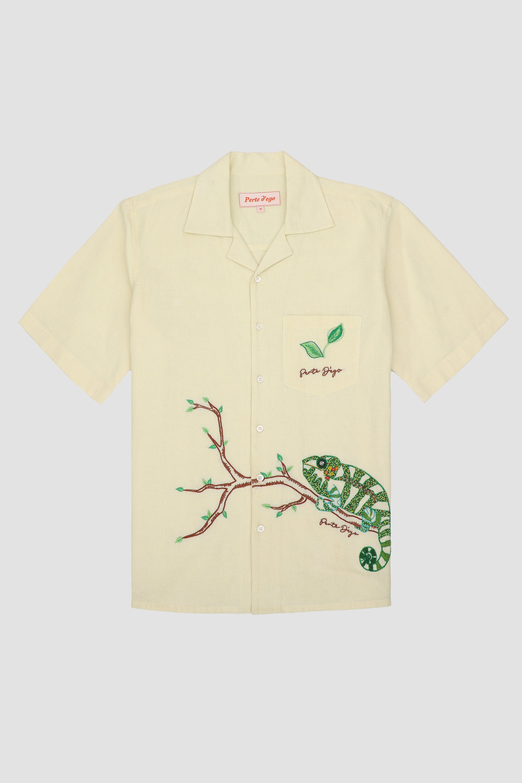 "Le chameleon" hand embroidered Shirt