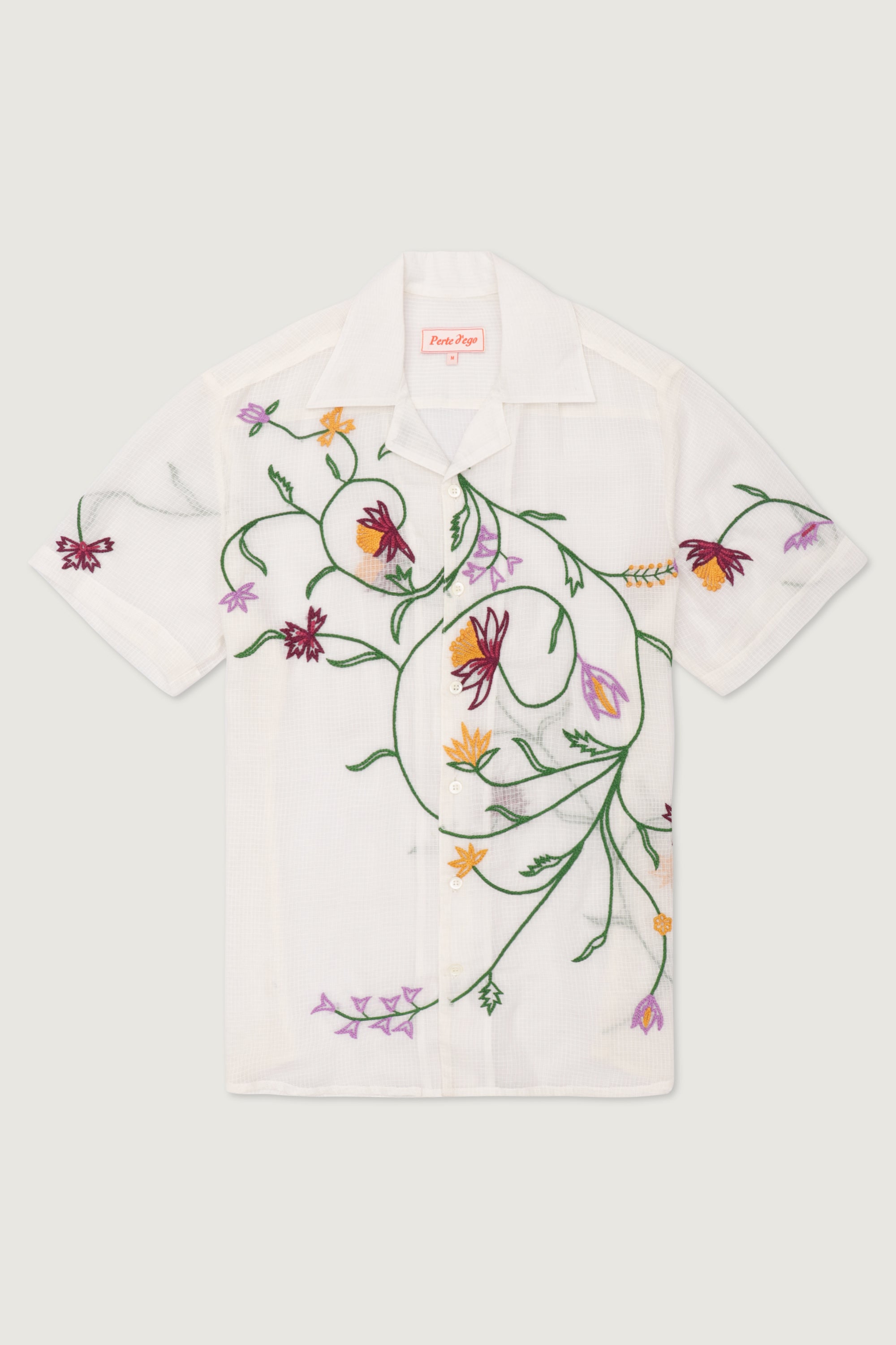 "Le Seychelles" hand embroidered shirt