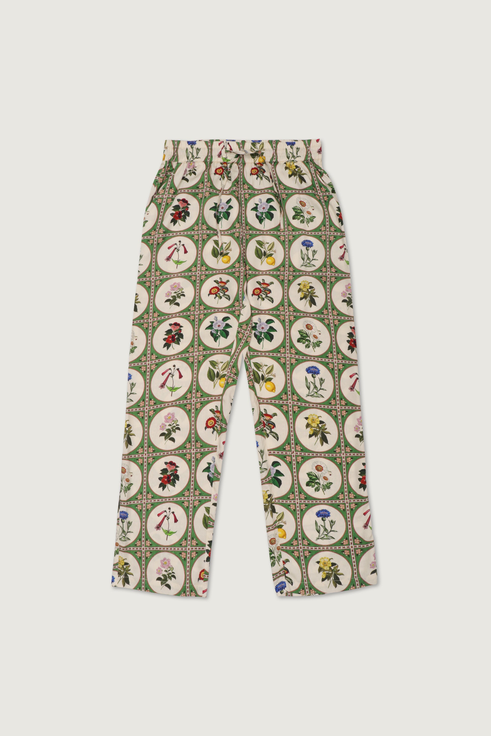 Botanical illustrations lounge pants- Green