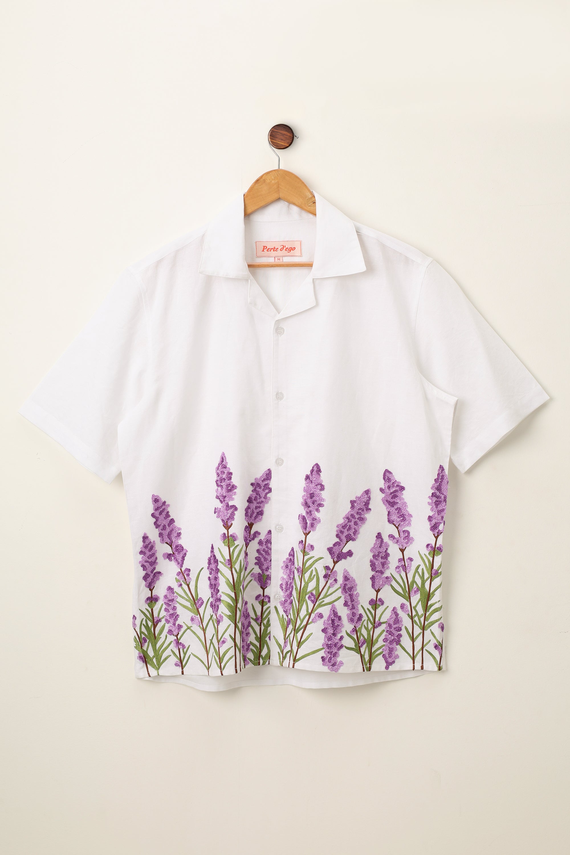 "Le Lavender" embroidered Shirt-Ivory