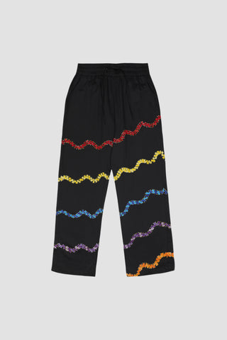 "Valley of flowers" hand embroidered lounge pants