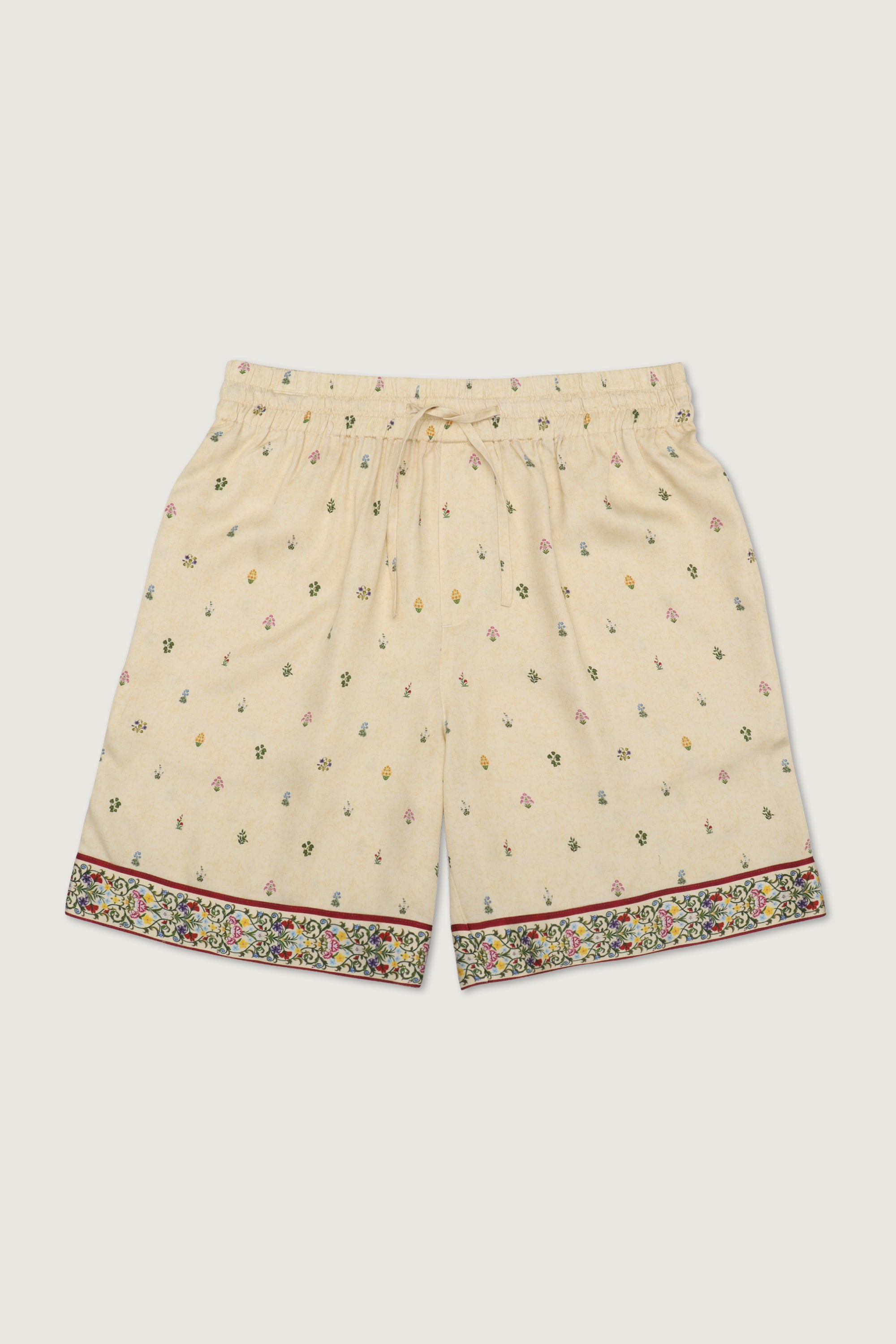 Floral border print shorts