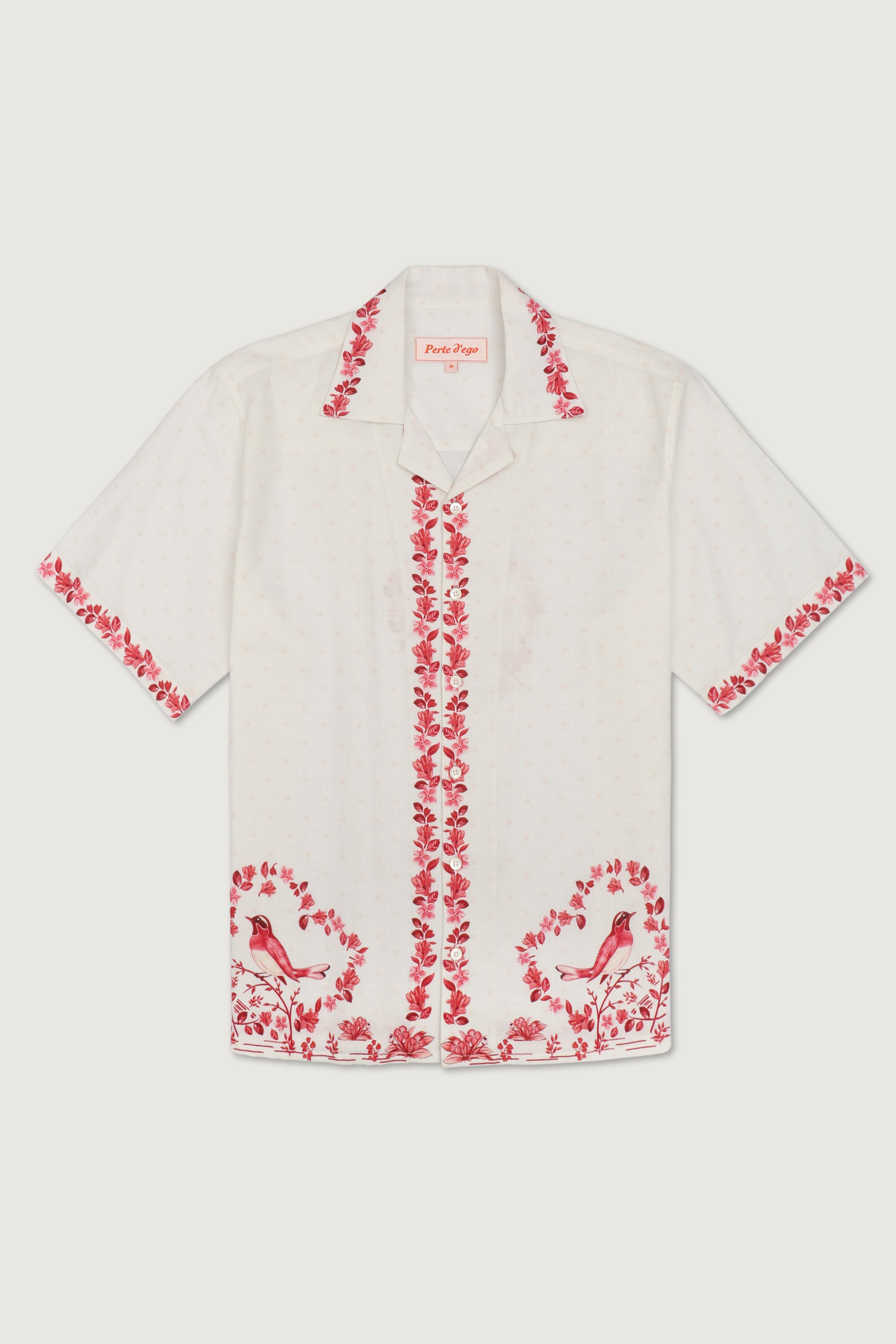 Lovebirds border print shirt