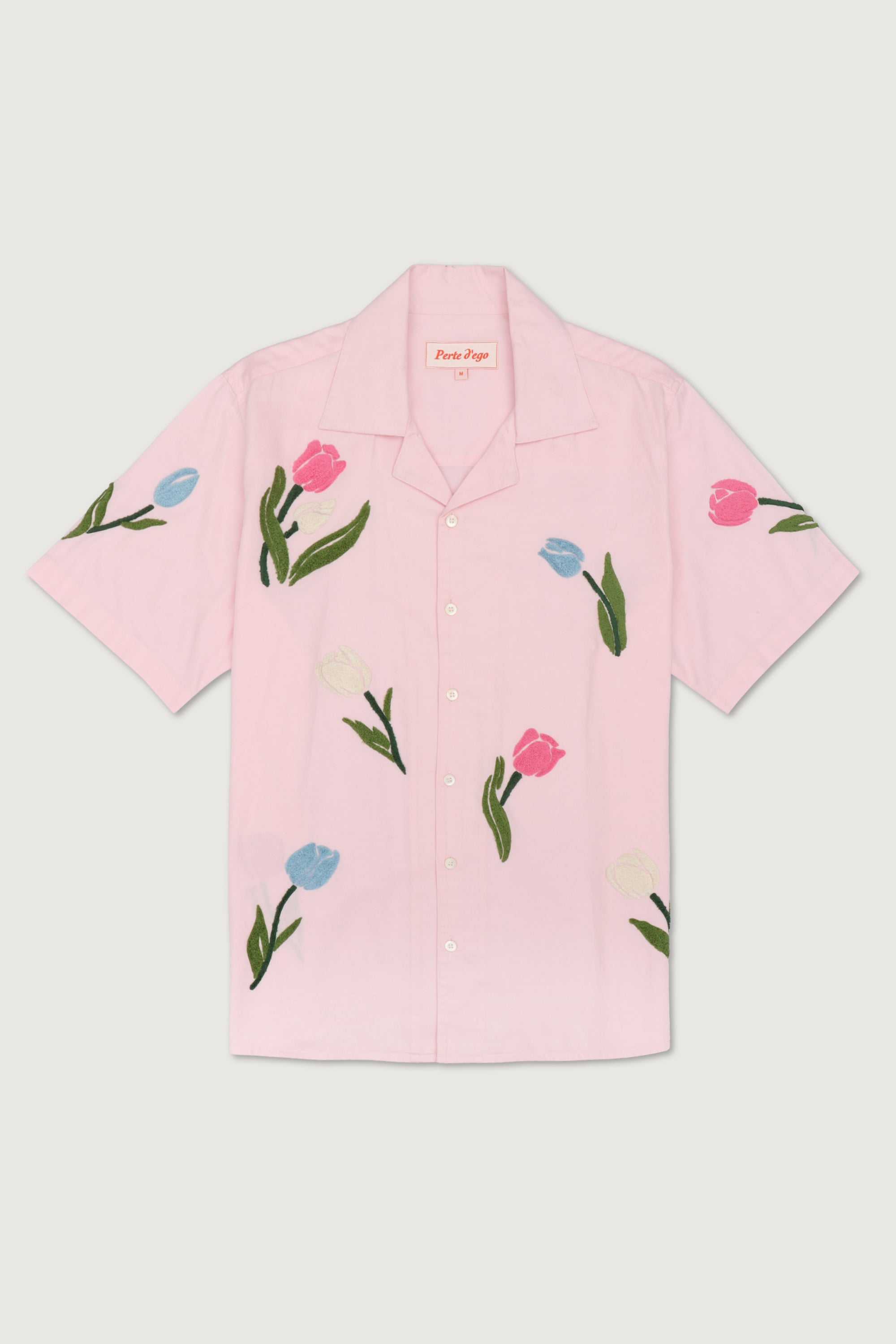 "Le tulips" embroidered shirt