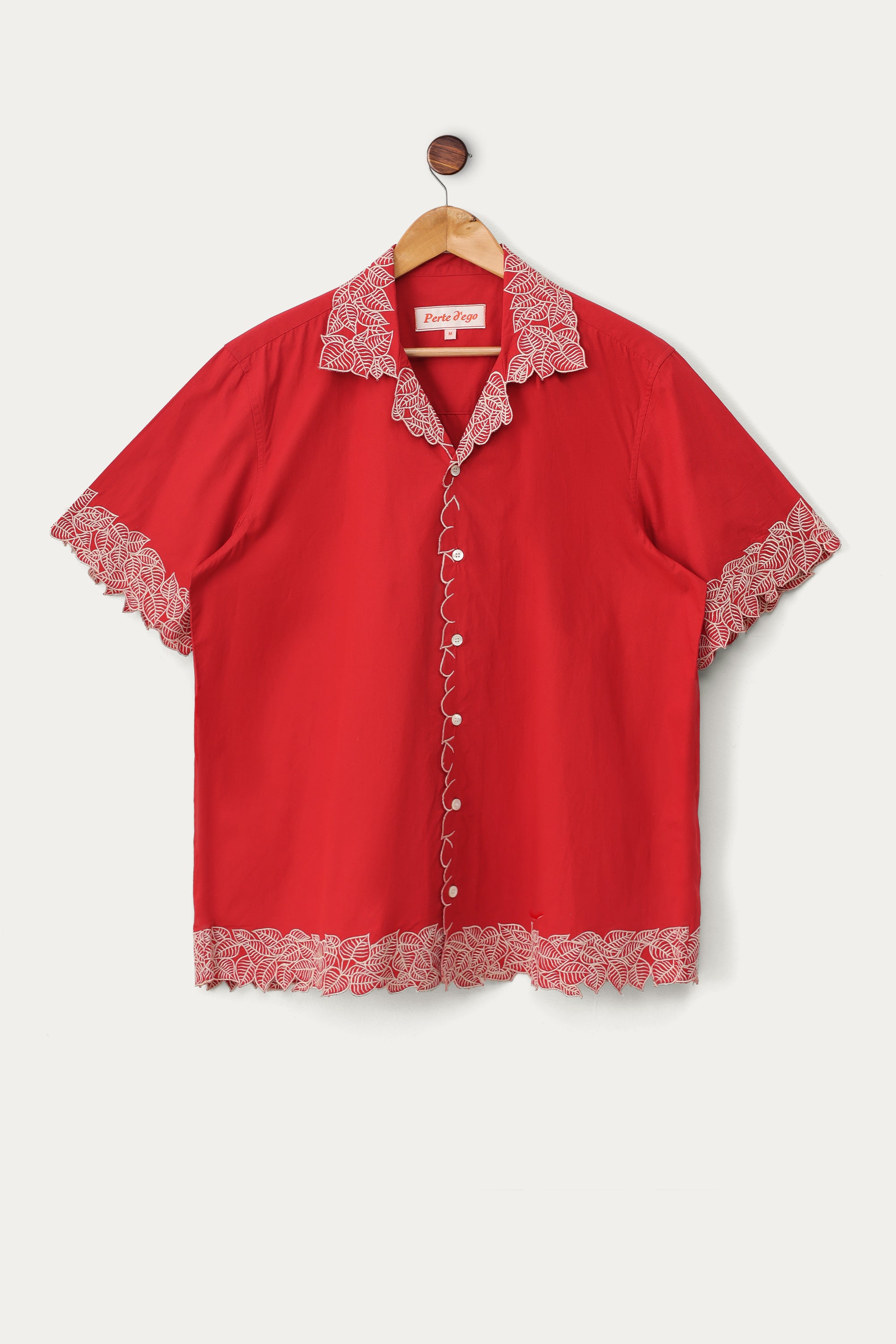 "Le Citron" Cutwork shirt- Red