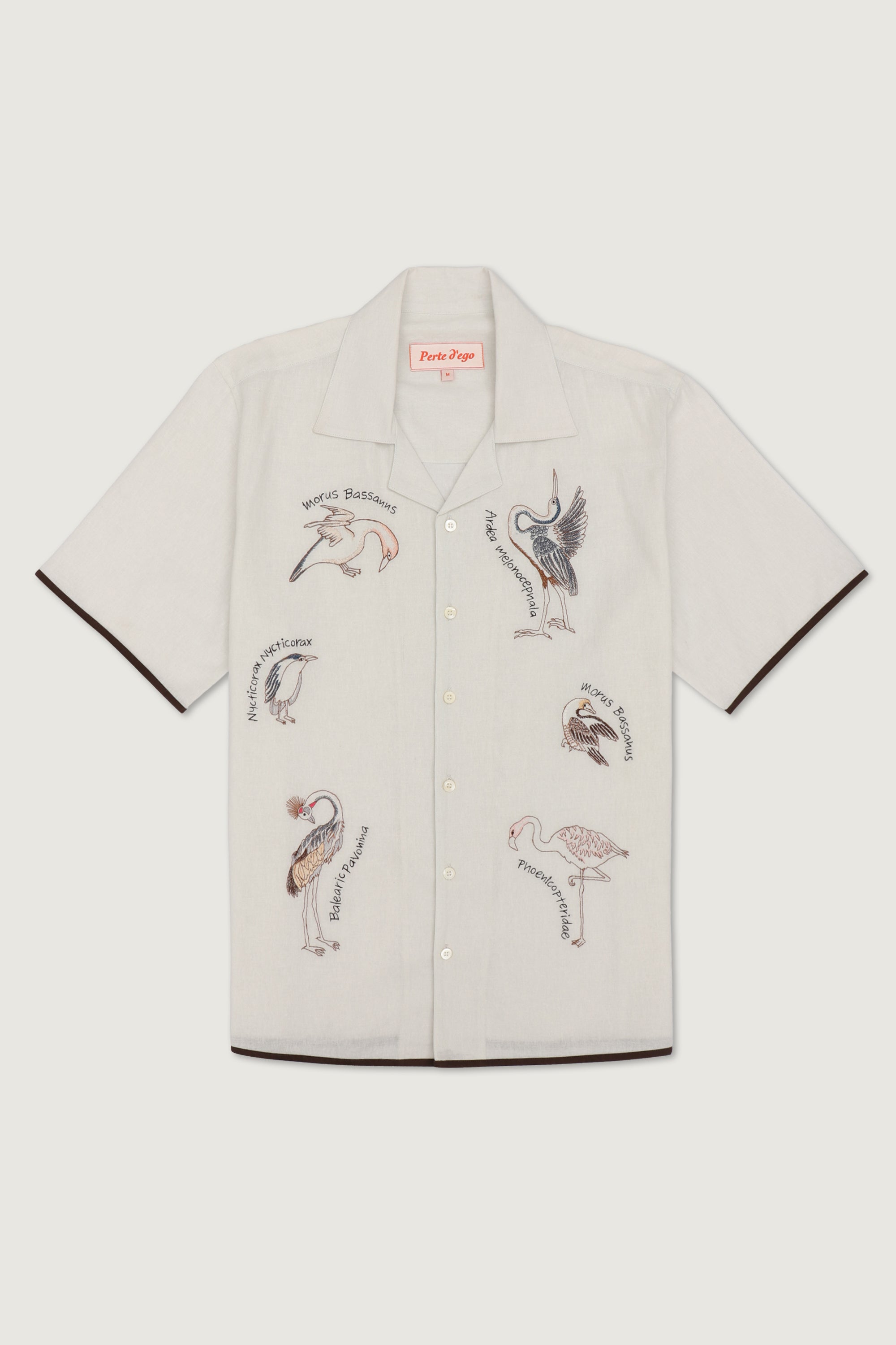 "Bird Journal" embroidered shirt