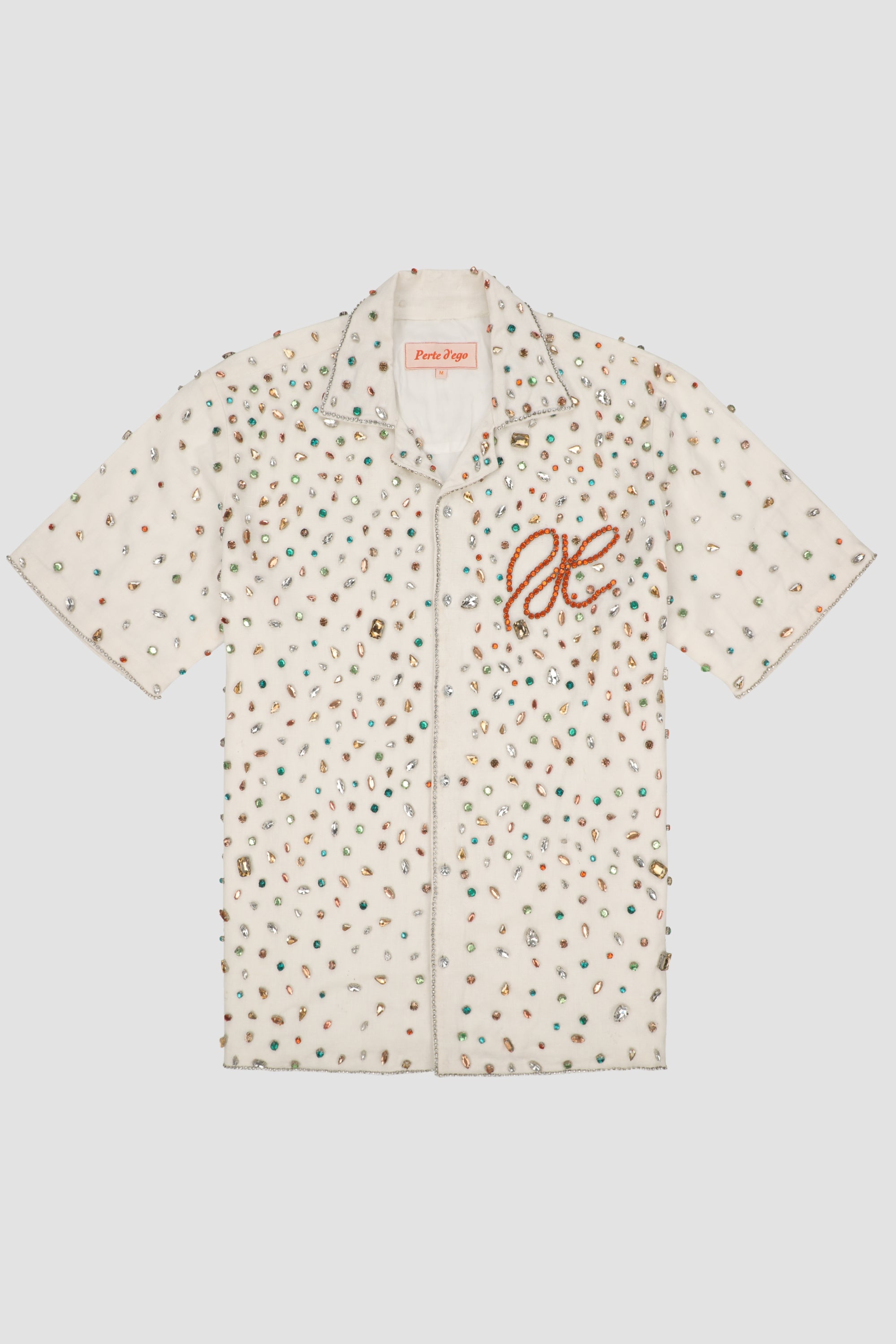 Frozen pearls hand embroidered Shirt