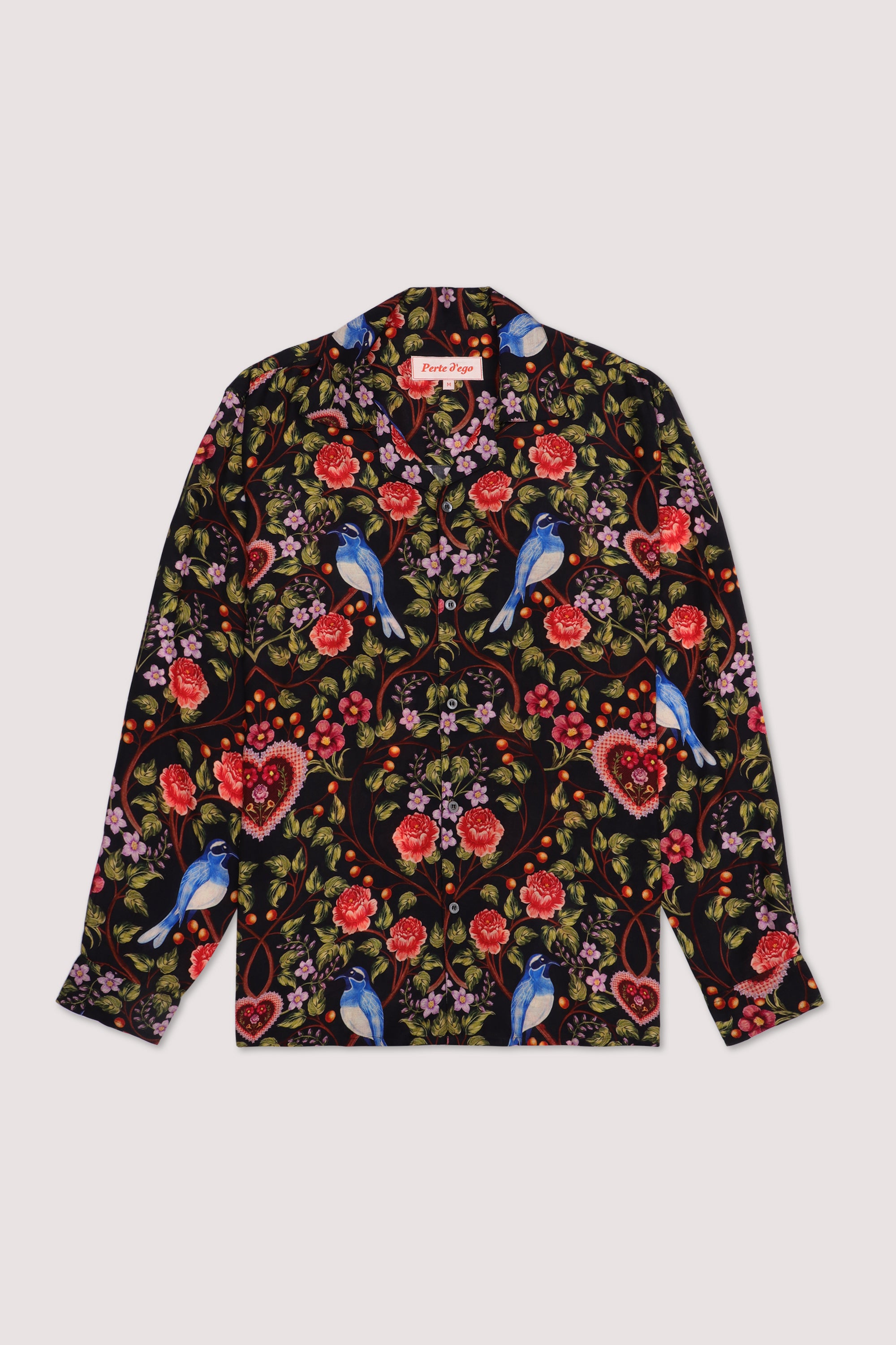 Lovers vintage print full sleeves shirt- Black