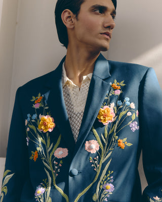 "Le jardin" hand embroidered blazer