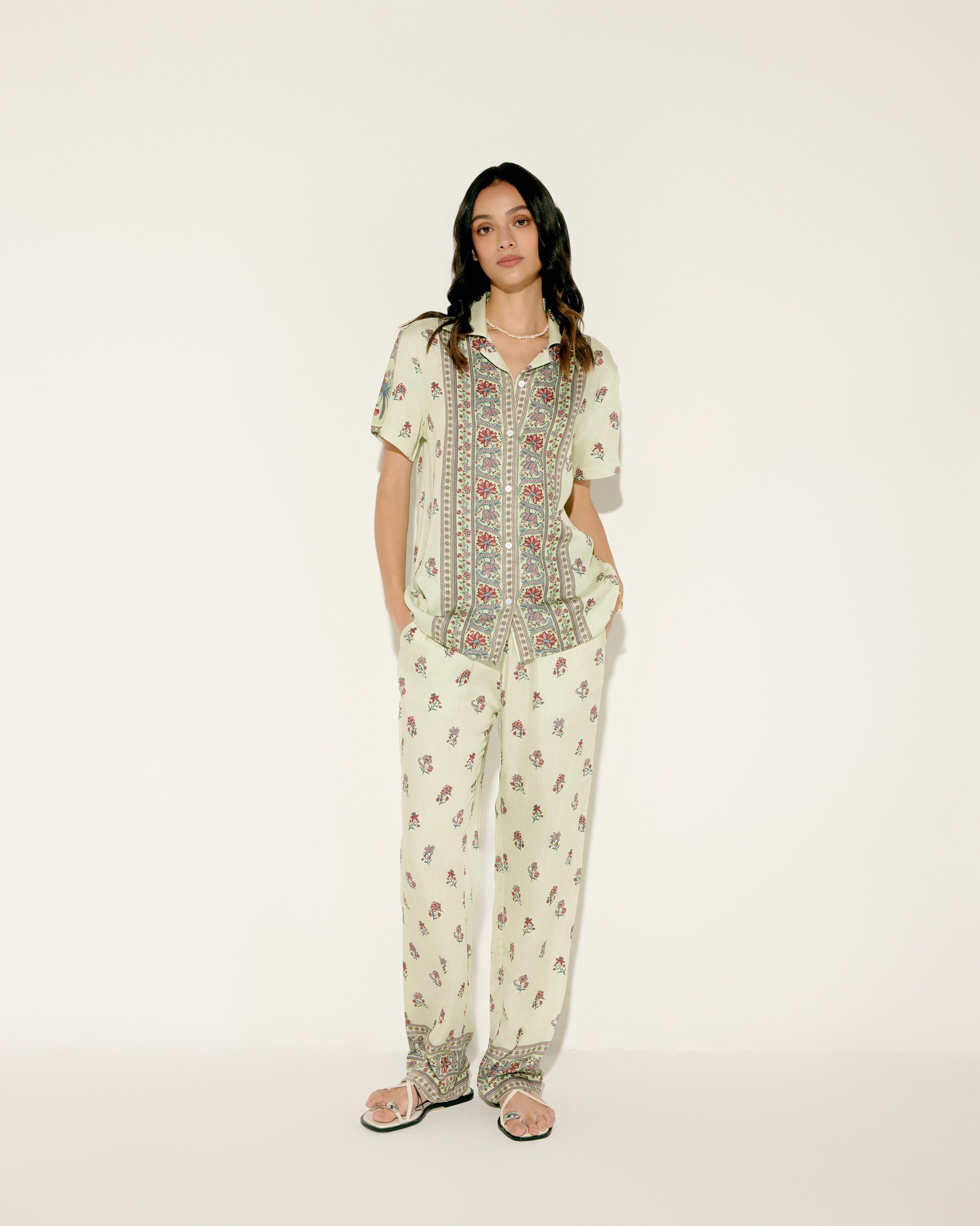 Pistachio Green Print Lounge Pants