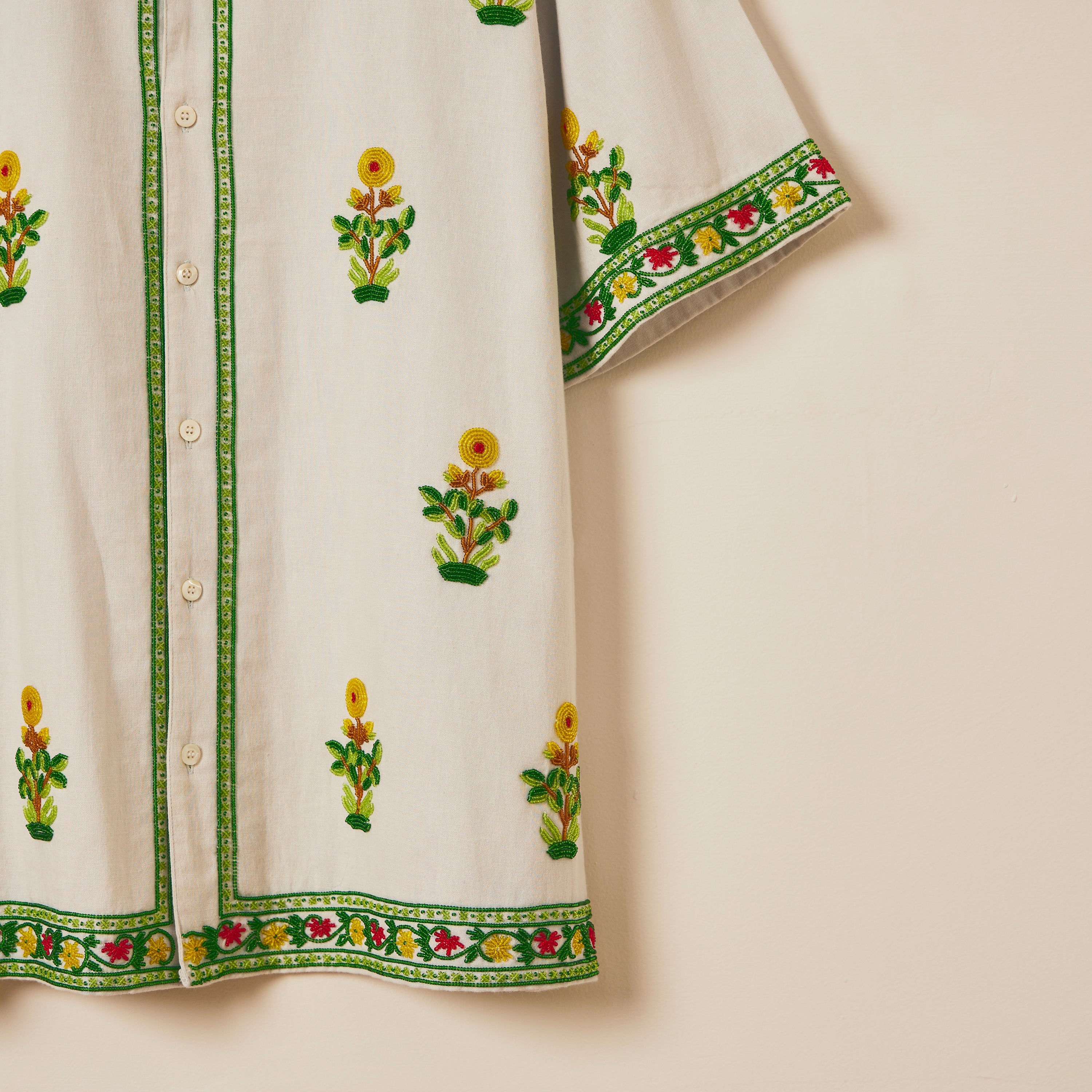 "Le sunflower" beadwork shirt