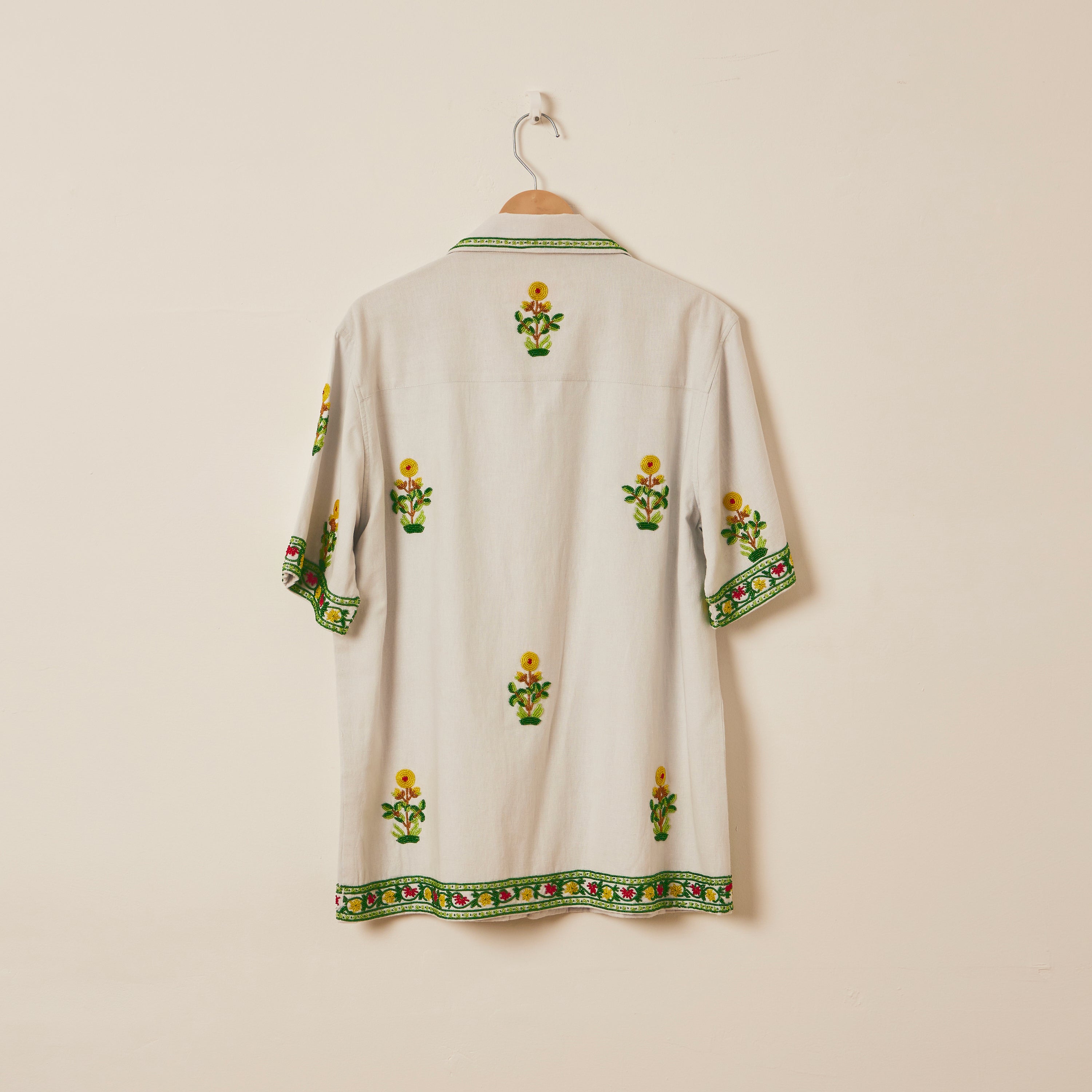 "Le sunflower" beadwork shirt