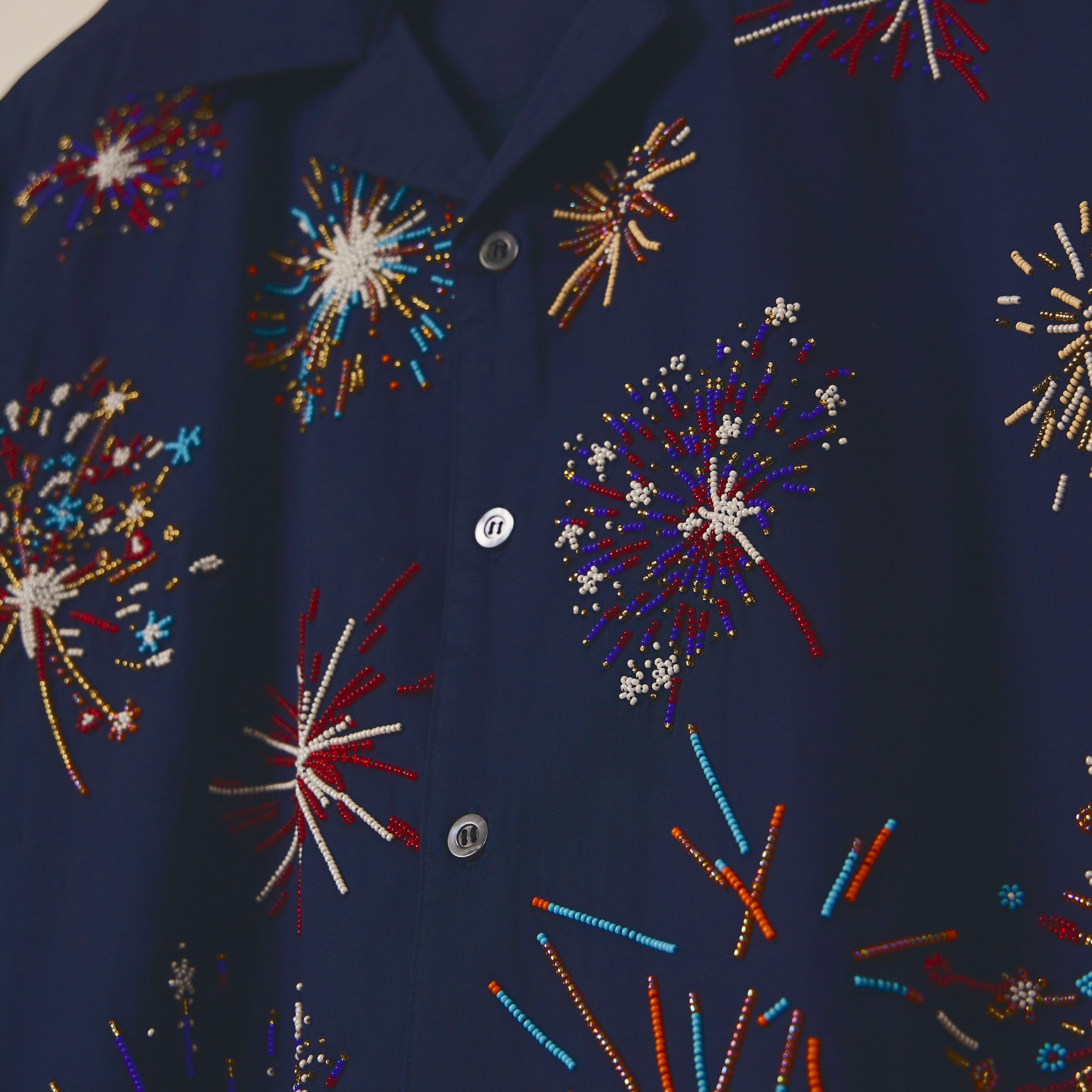 "Le celebration" hand embroidered shirt