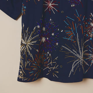 "Le celebration" hand embroidered shirt