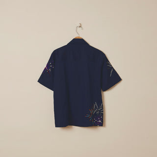 "Le celebration" hand embroidered shirt