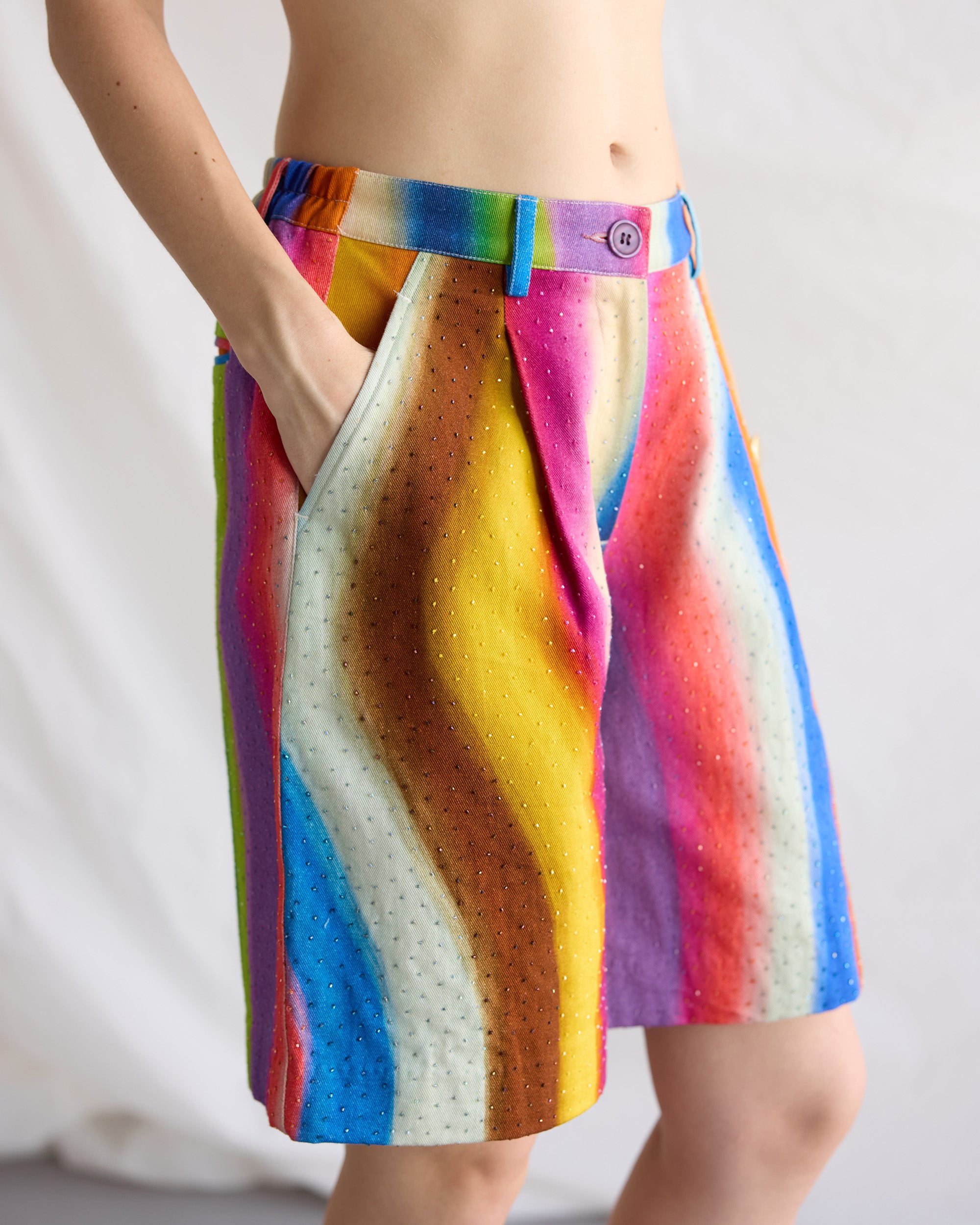 Paint stroke hand embellished Culottes