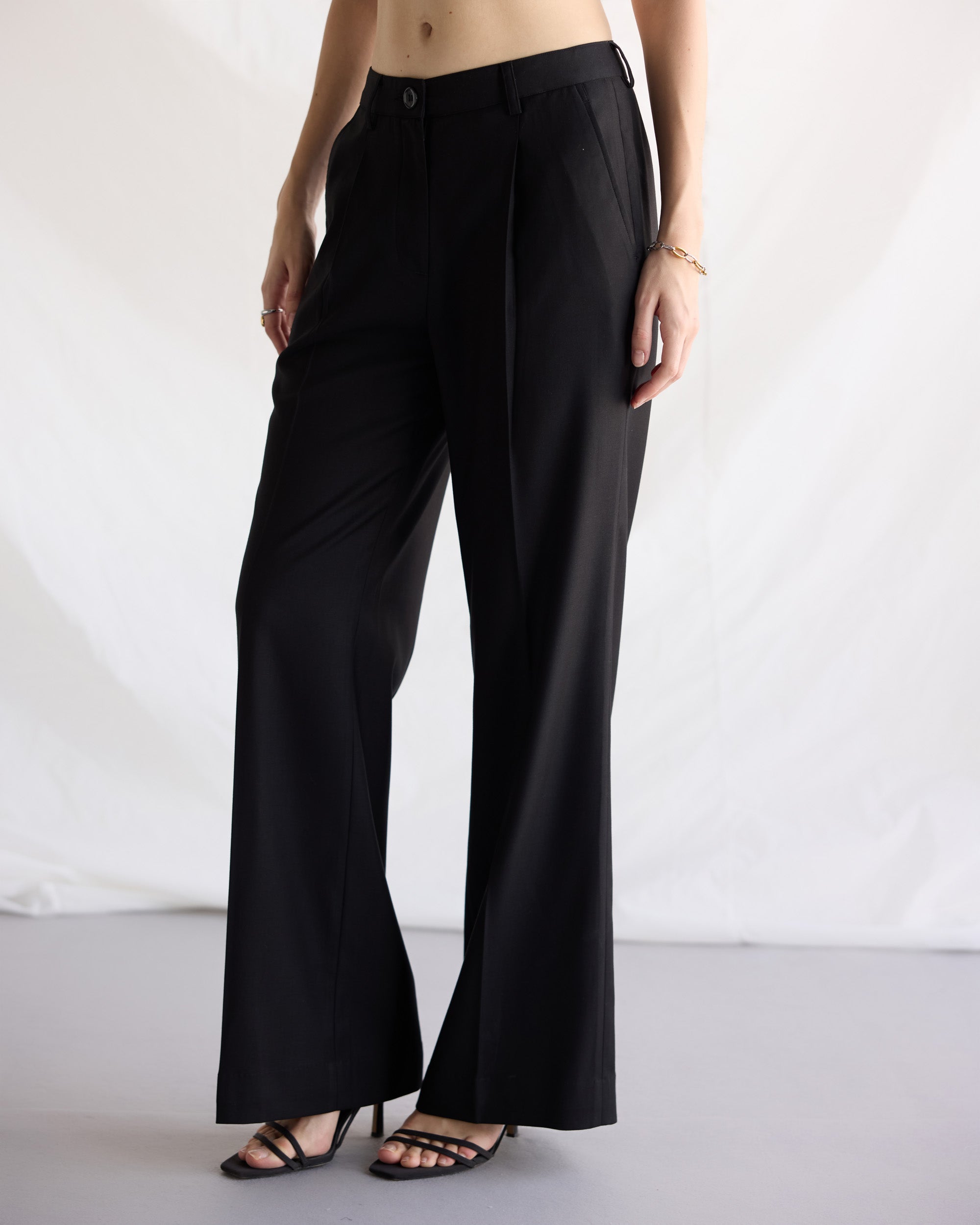Black Flayered Pants