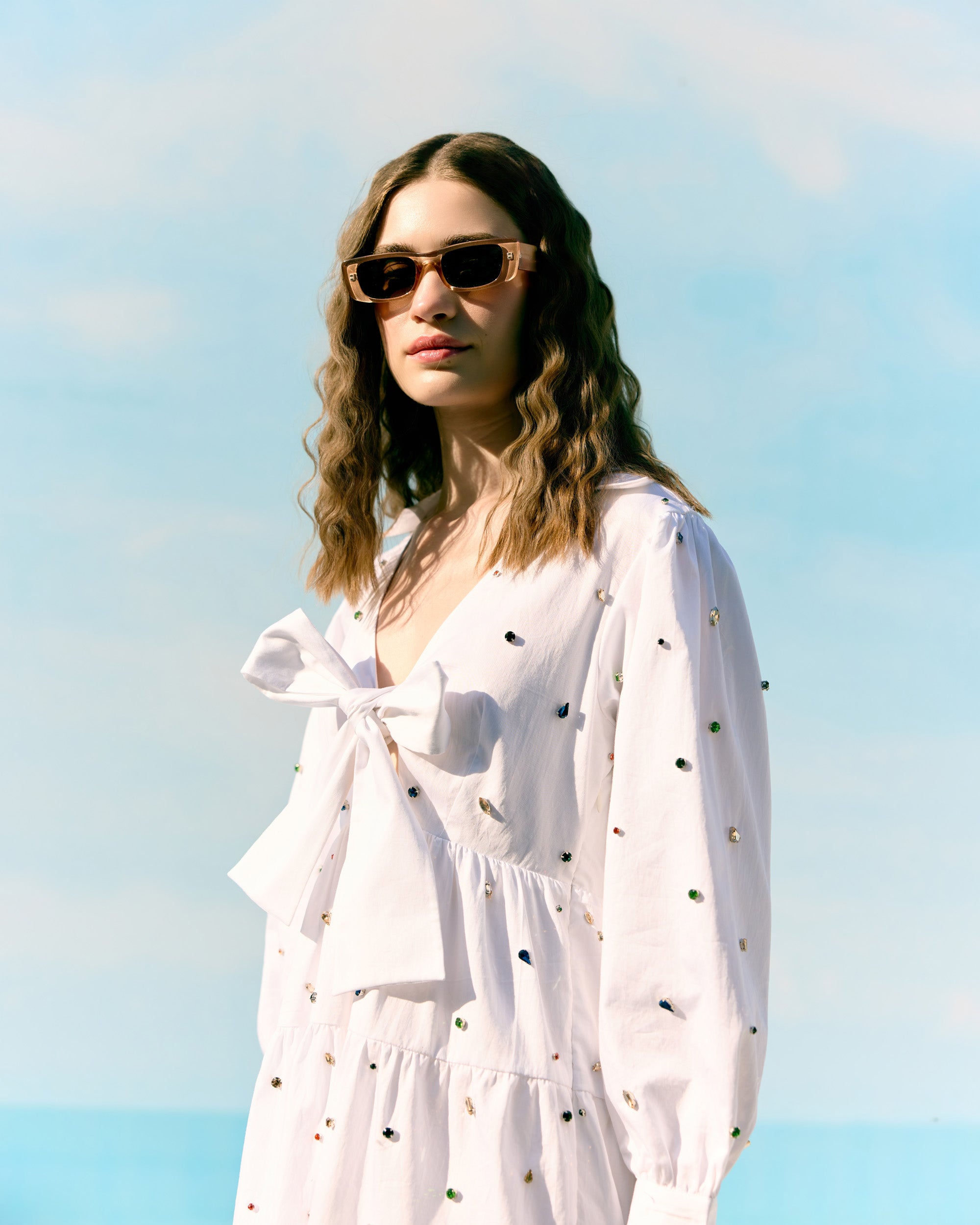 Frozen pearls summer dress