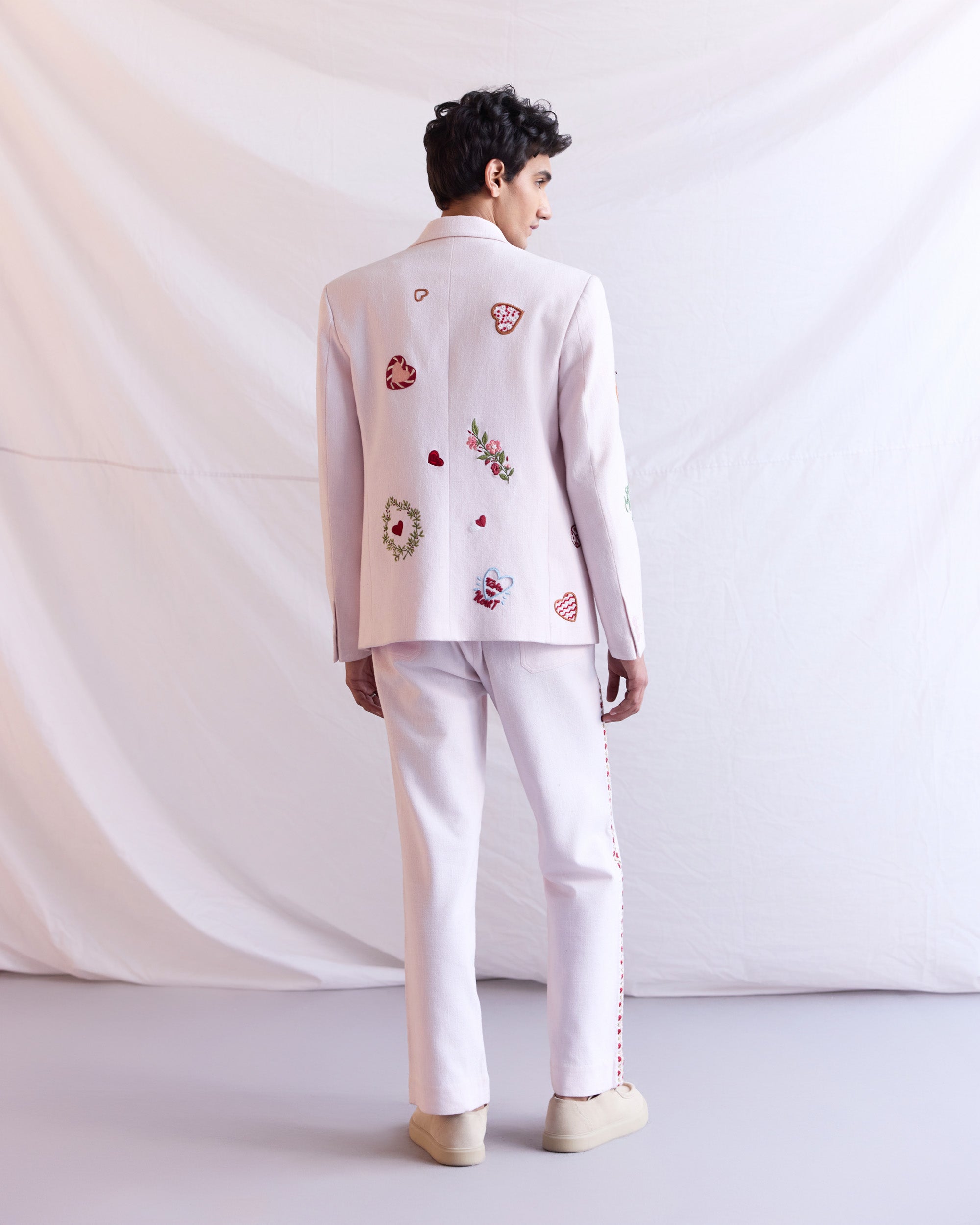 “Amore Mio” hand embroidered blazer