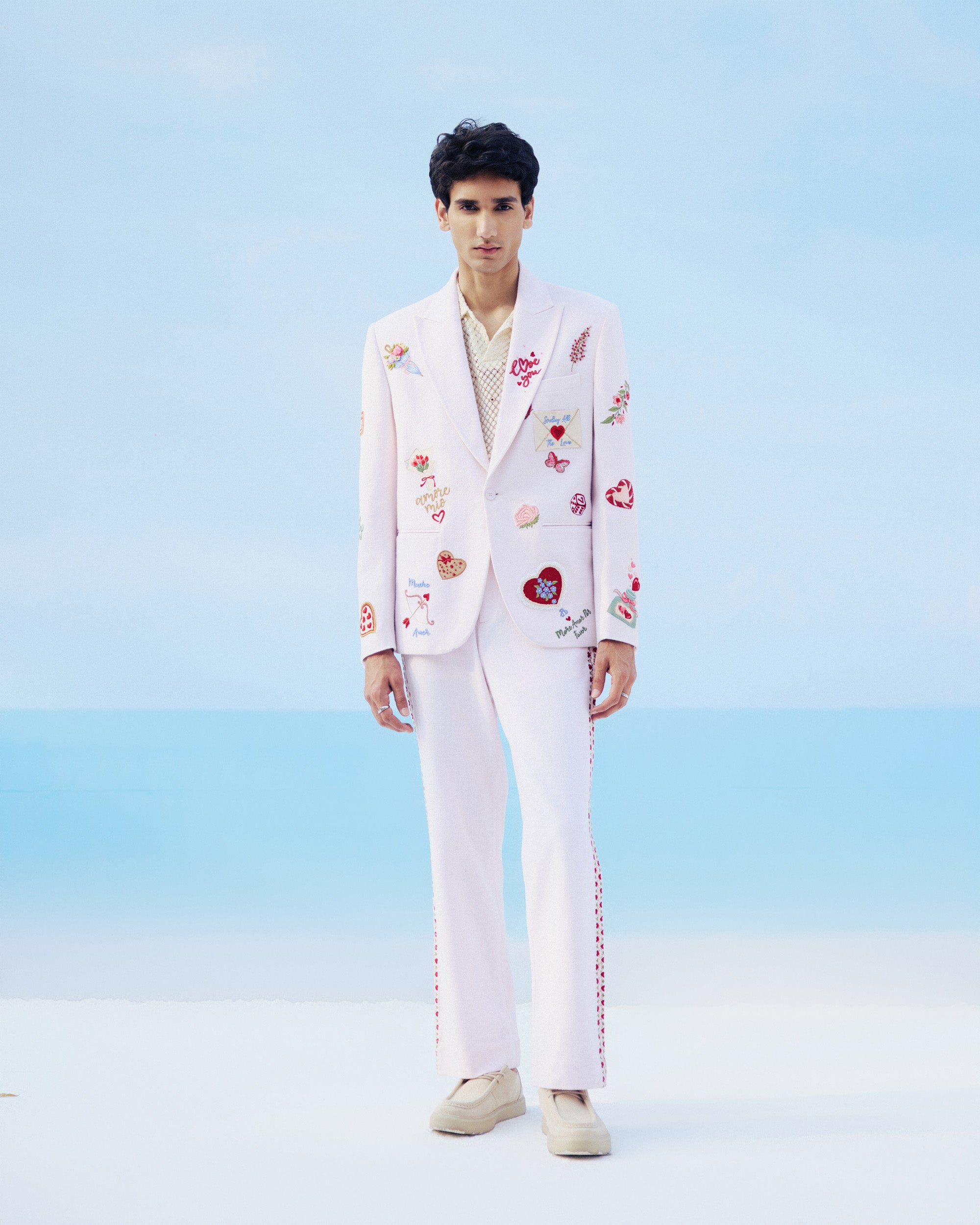 “Amore Mio” hand embroidered blazer