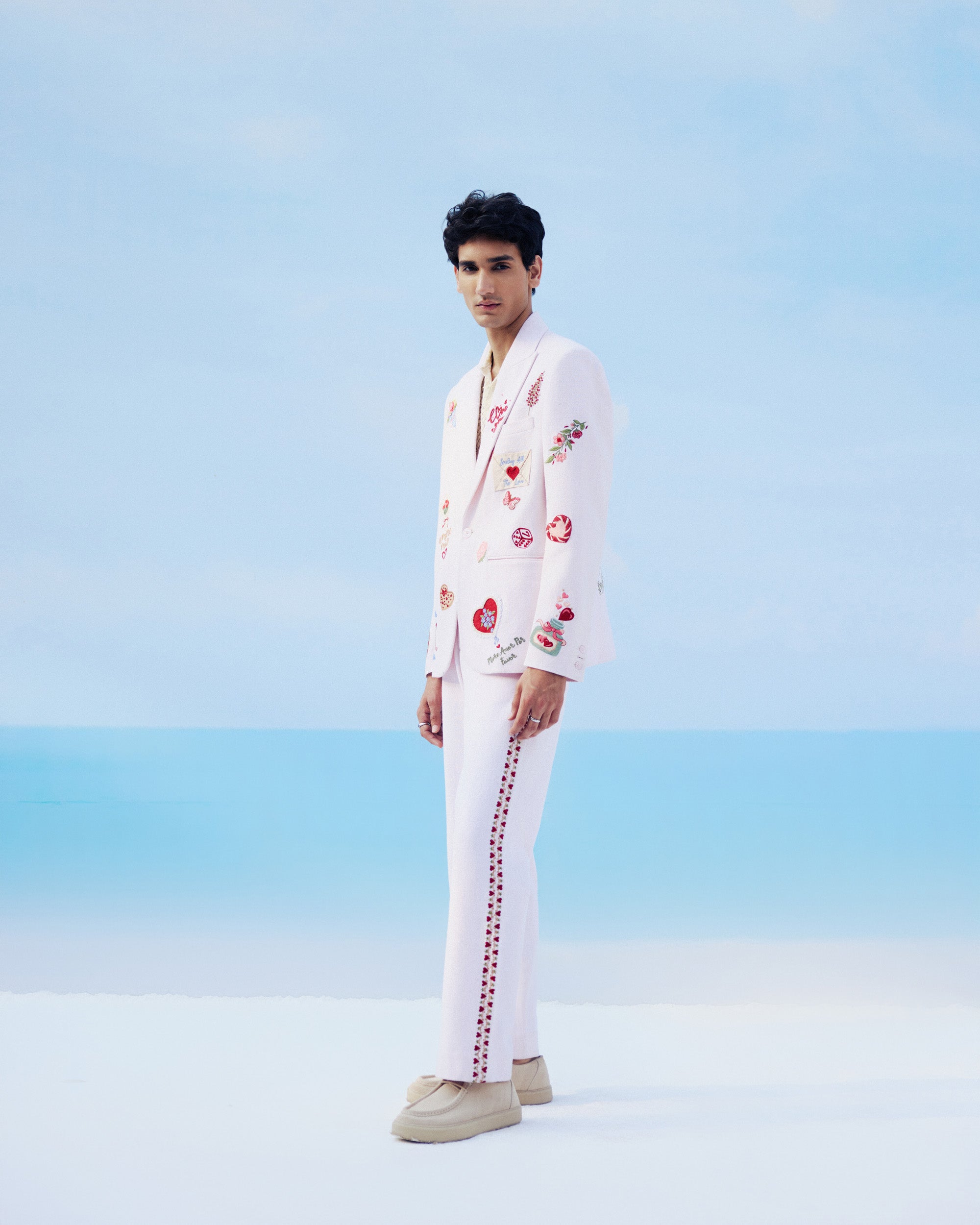 “Amore Mio” hand embroidered blazer
