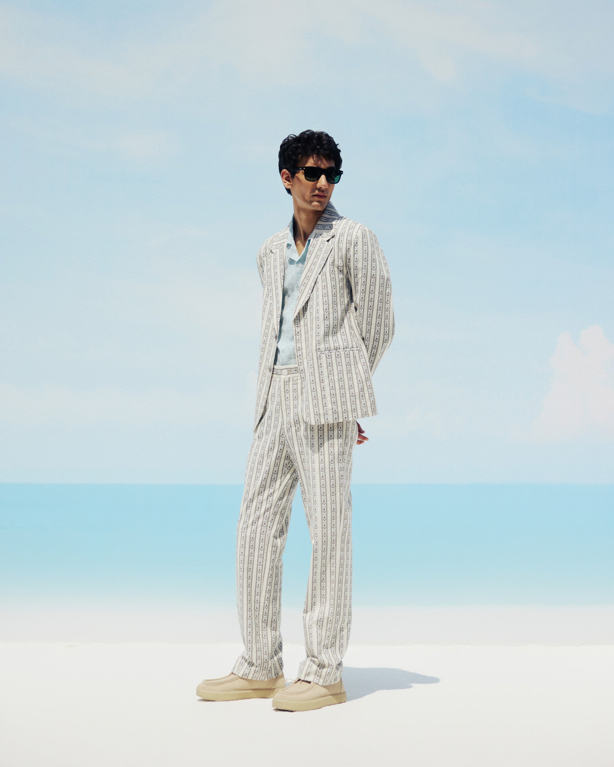 Floral stripes pants