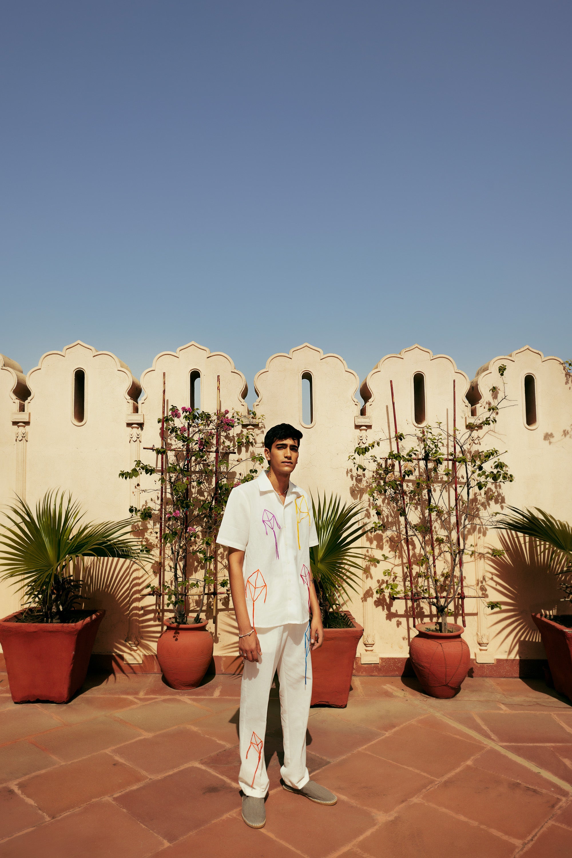 Hand embroidered Kites Shirt