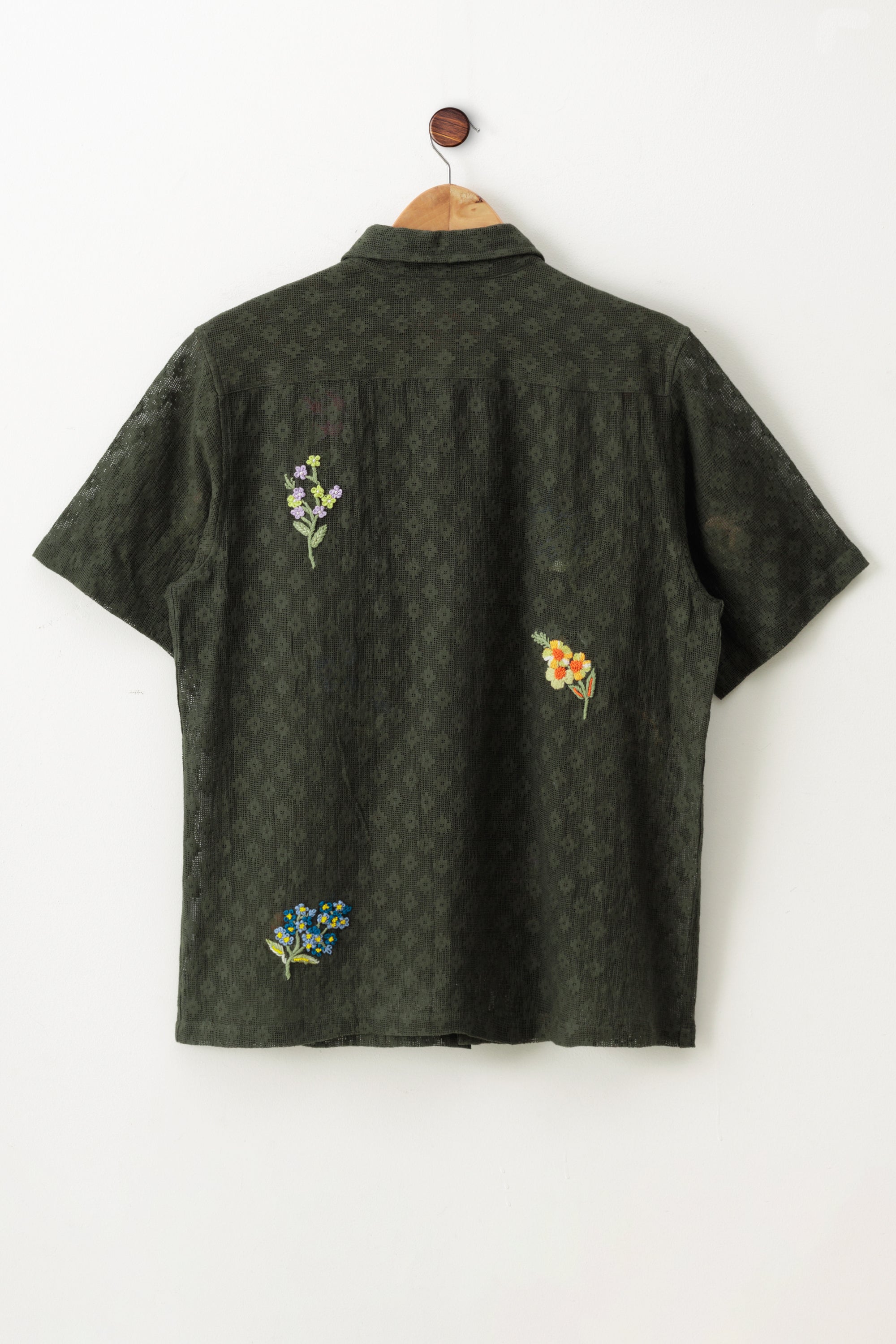 "Floral bunch" hand embroidered shirt