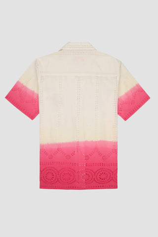 Dip dye embroidered shirt