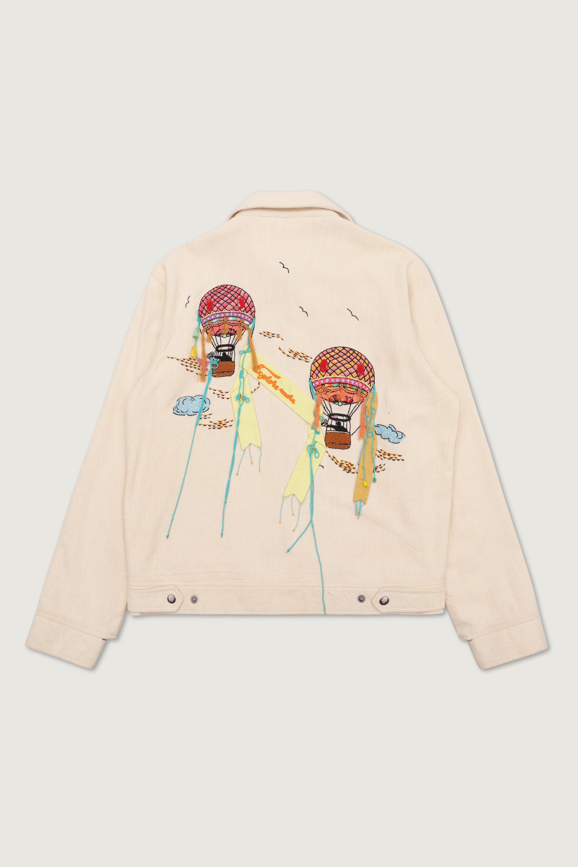 Around the world" hand embroidered jacket