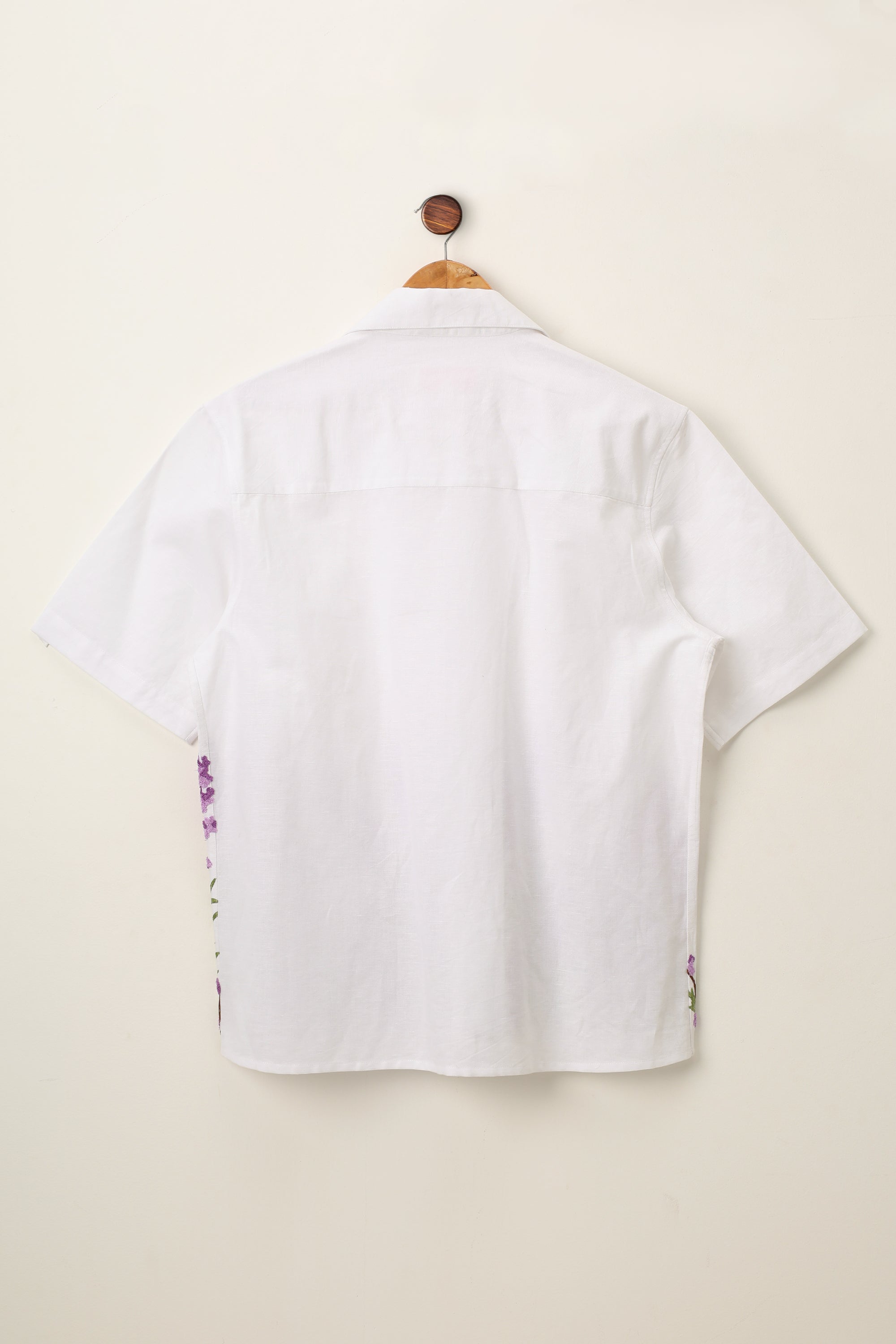 "Le Lavender" embroidered Shirt-Ivory