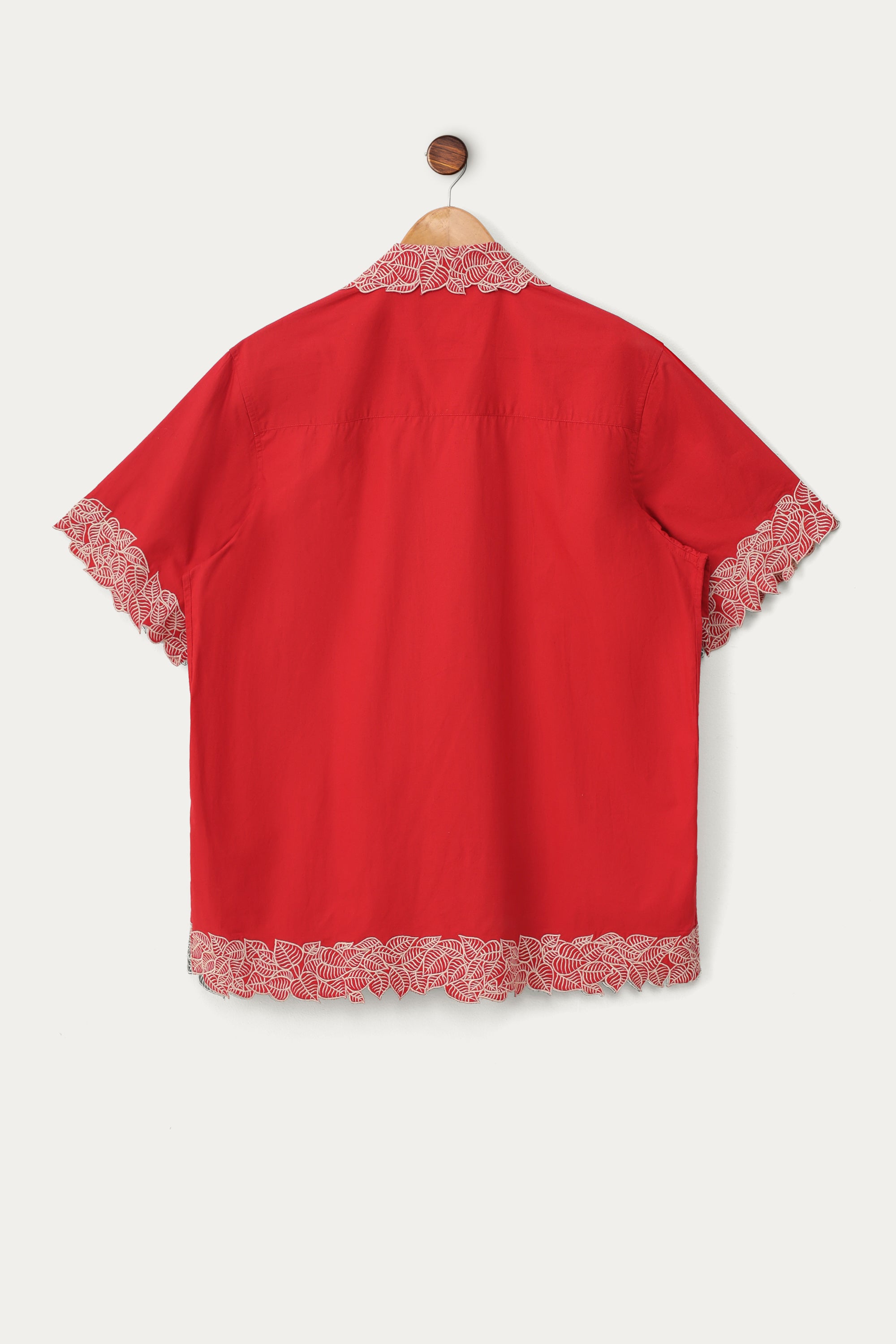 "Le Citron" Cutwork shirt- Red
