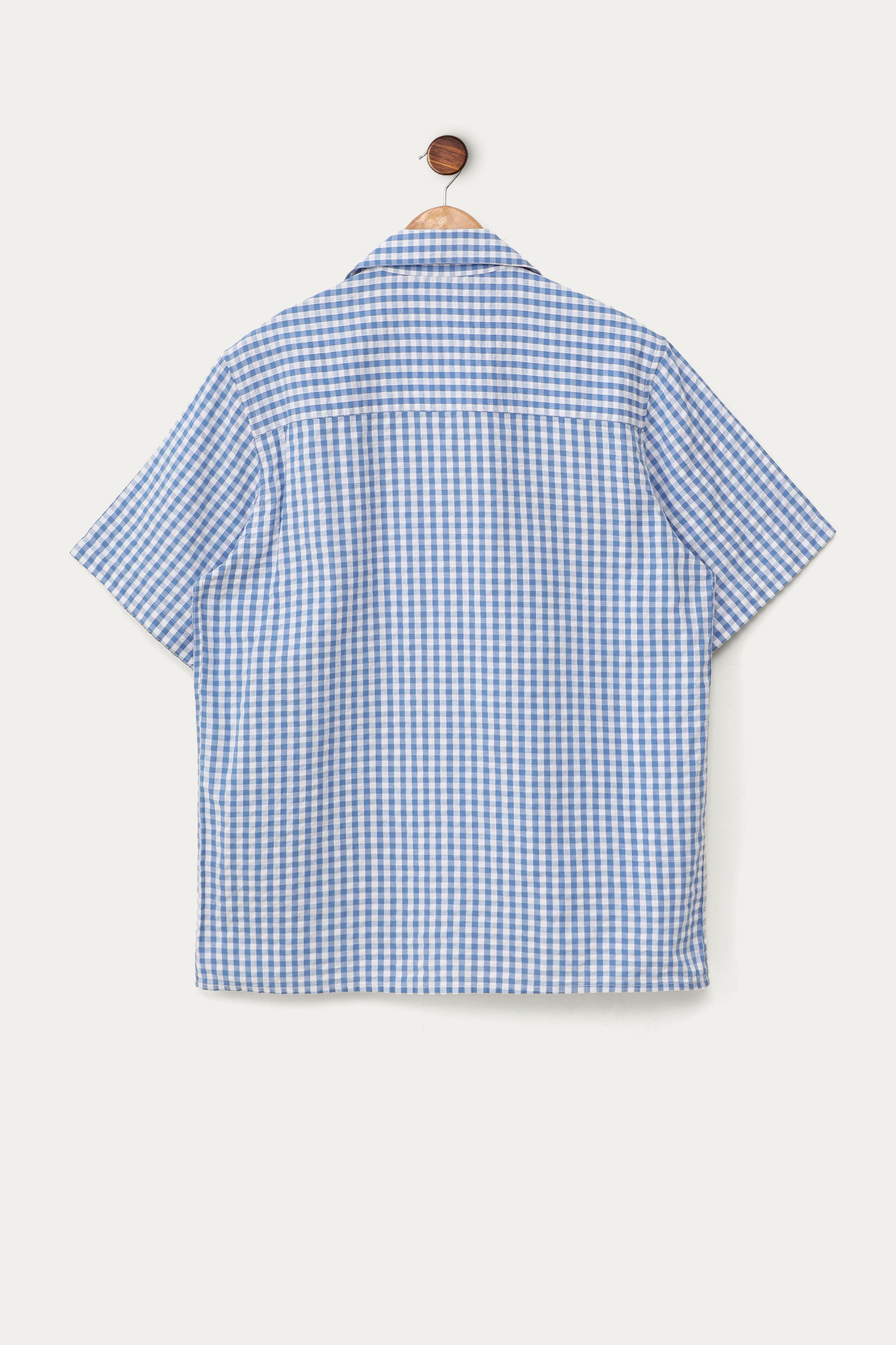"Blue crab" hand embroidered shirt