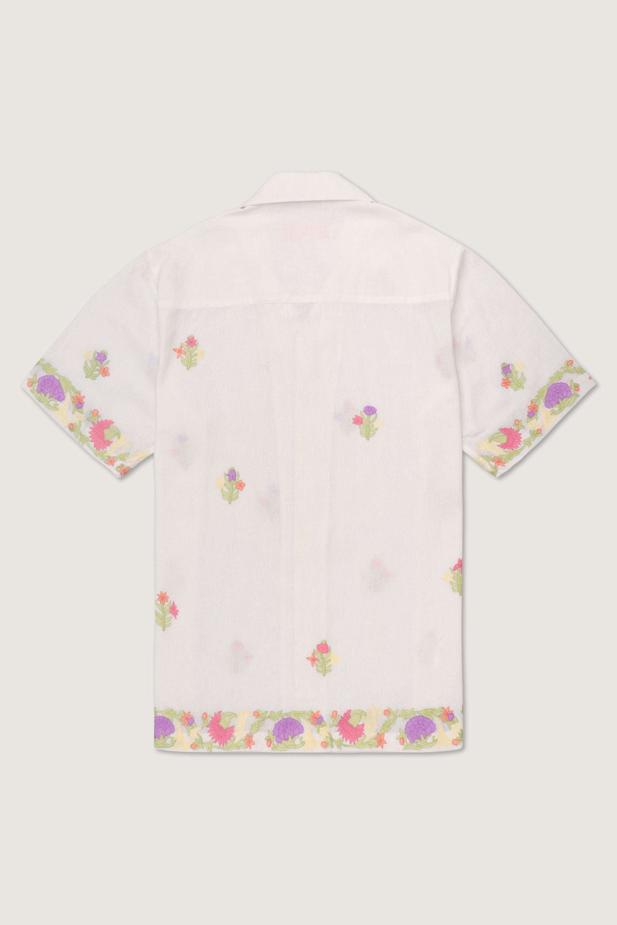 Summer floral embroidered shirt