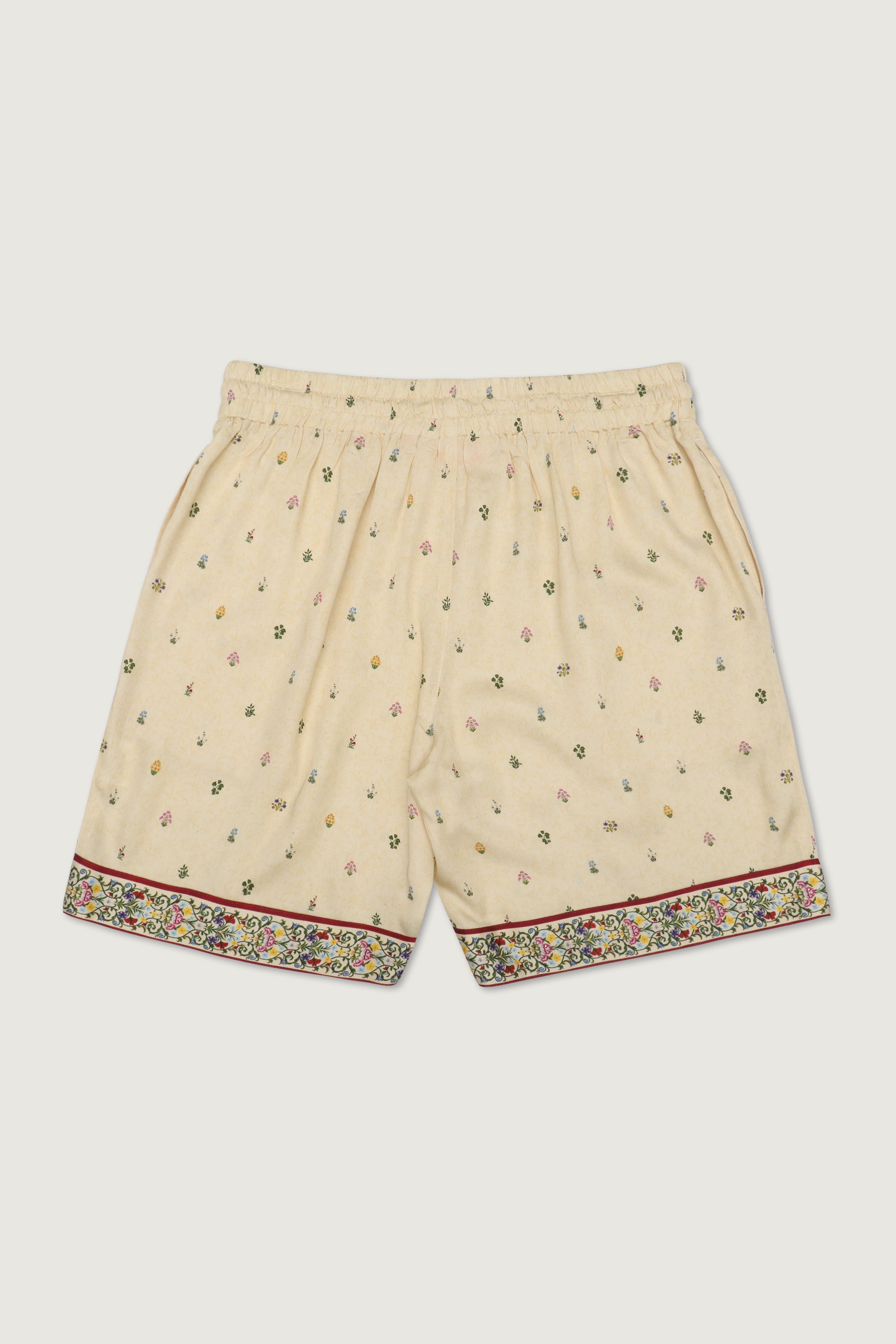 Floral border print shorts