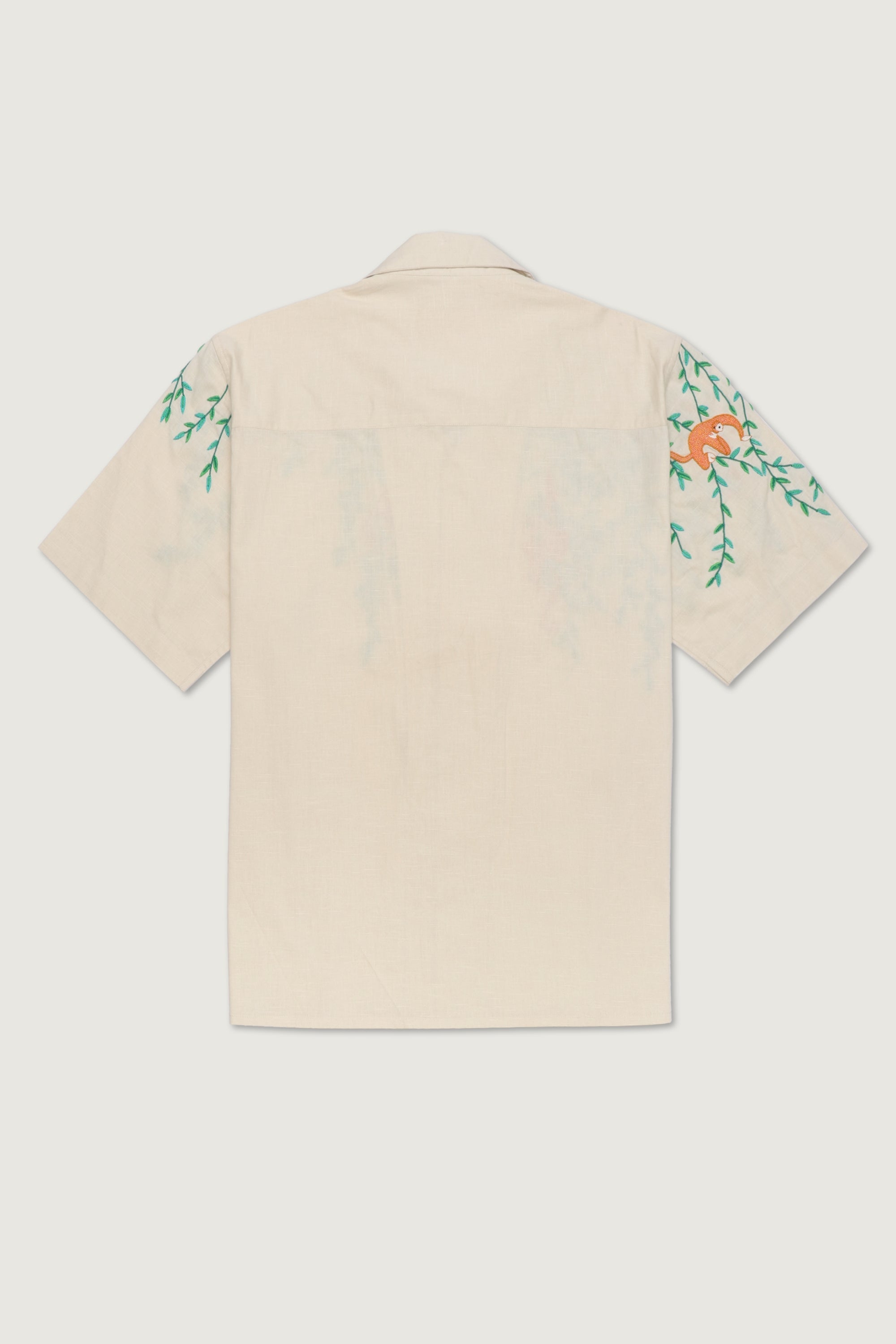 "Jungle story" hand embroidered shirt