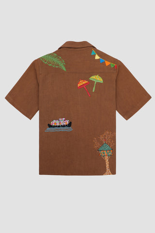 "Le scrapbook" hand embroidered Shirt