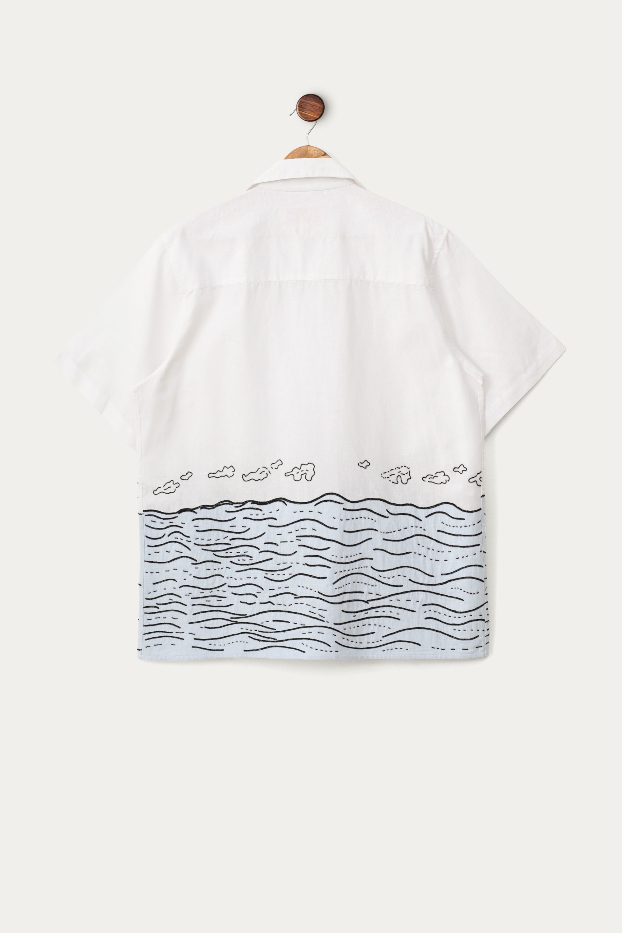 "La Dolce Vela" hand embroidered shirt