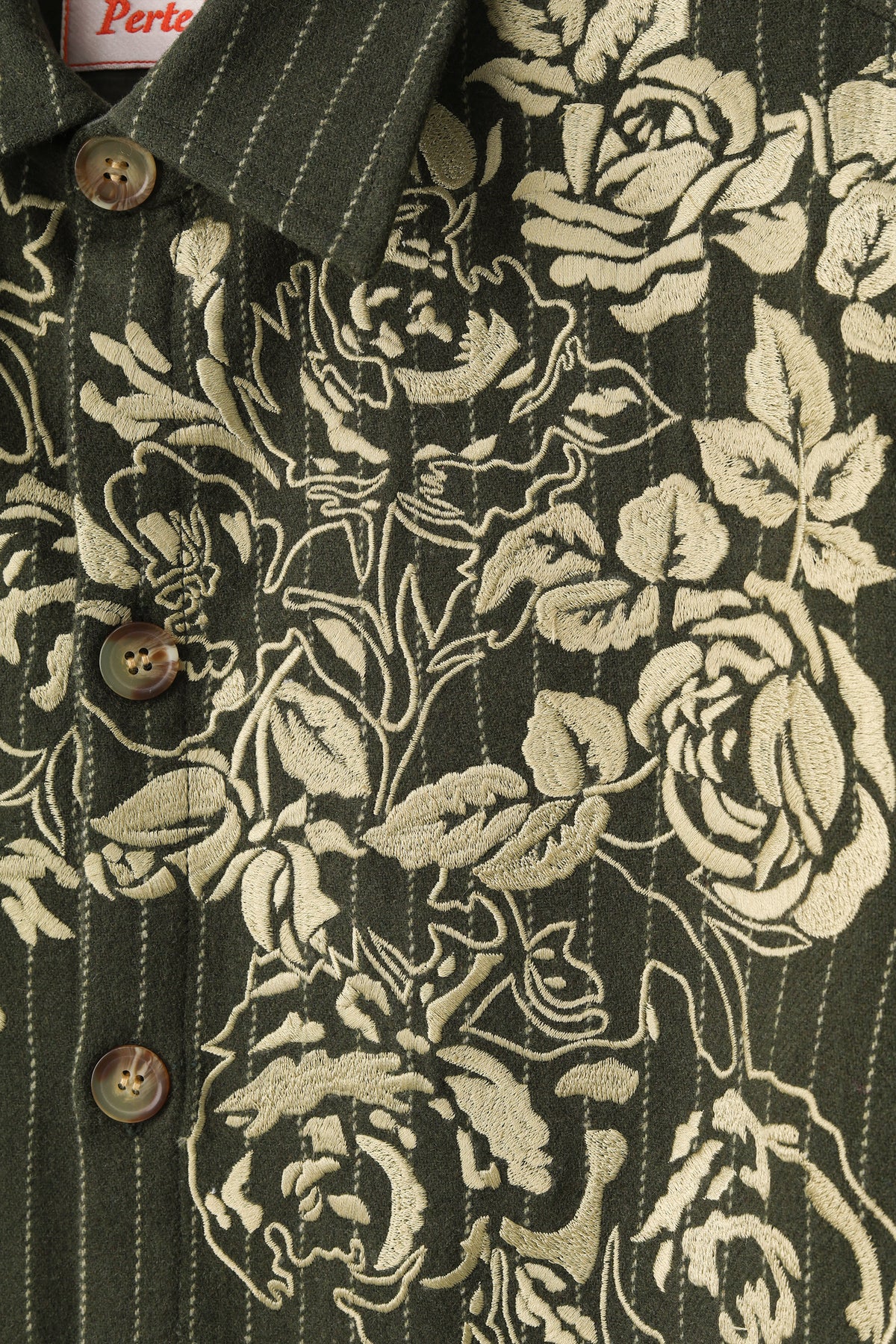 Le Roseto Hand-Embroidered Wool Overshirt